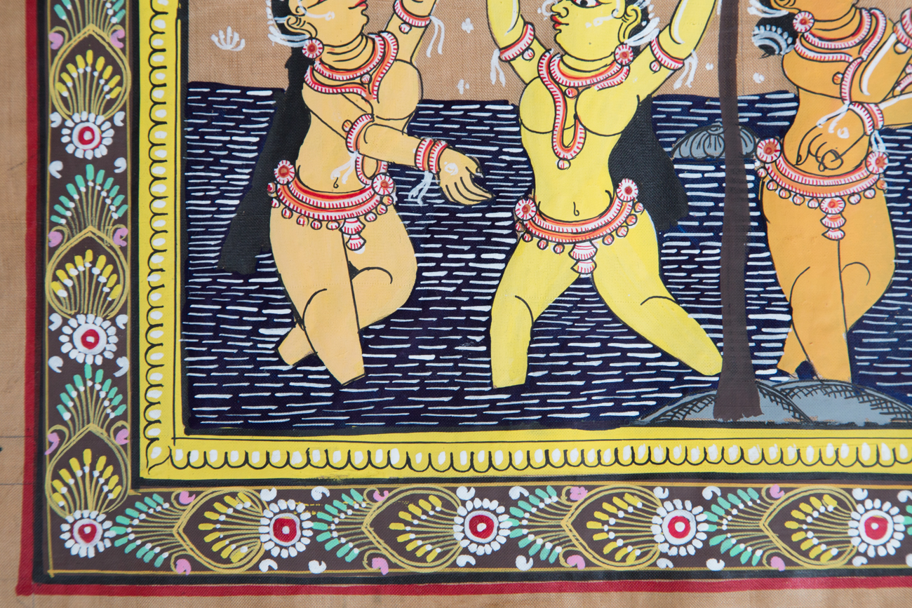 Indian Krishna Pichhwai Painting on Silk