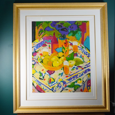 Manuel Anoro "Bodegon Con Mentel" Limited Edition Serigraph