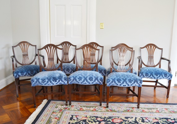 Antique Hepplewhite Dining Chair Set by Schmieg & Kotzian