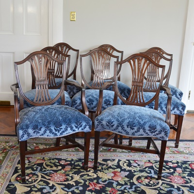 Antique Hepplewhite Dining Chair Set by Schmieg & Kotzian