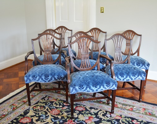 Antique Hepplewhite Dining Chair Set by Schmieg & Kotzian