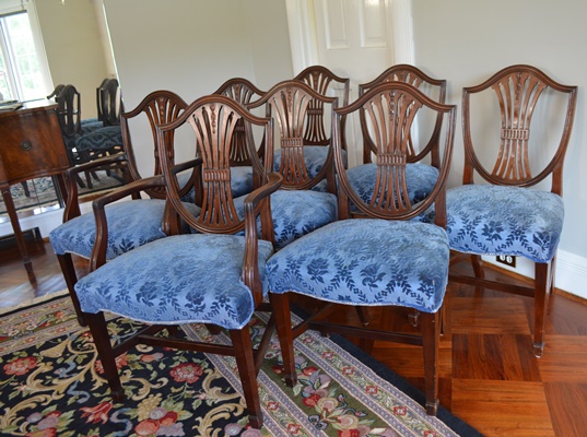 Antique Hepplewhite Dining Chair Set by Schmieg & Kotzian