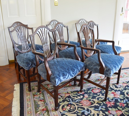 Antique Hepplewhite Dining Chair Set by Schmieg & Kotzian