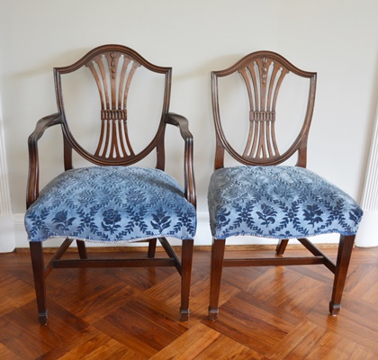 Antique Hepplewhite Dining Chair Set by Schmieg & Kotzian