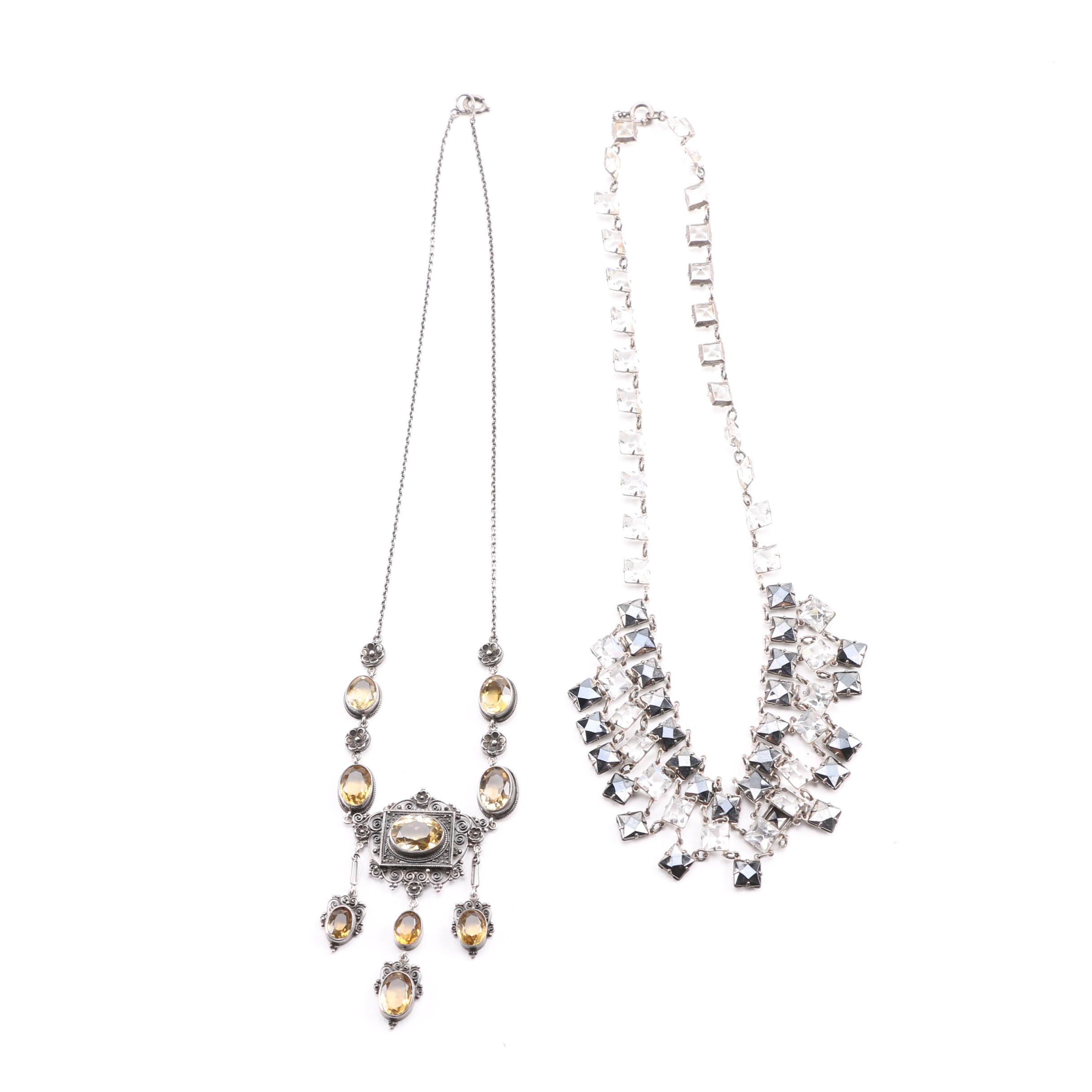 Sterling and Stone Necklaces Including Citrine