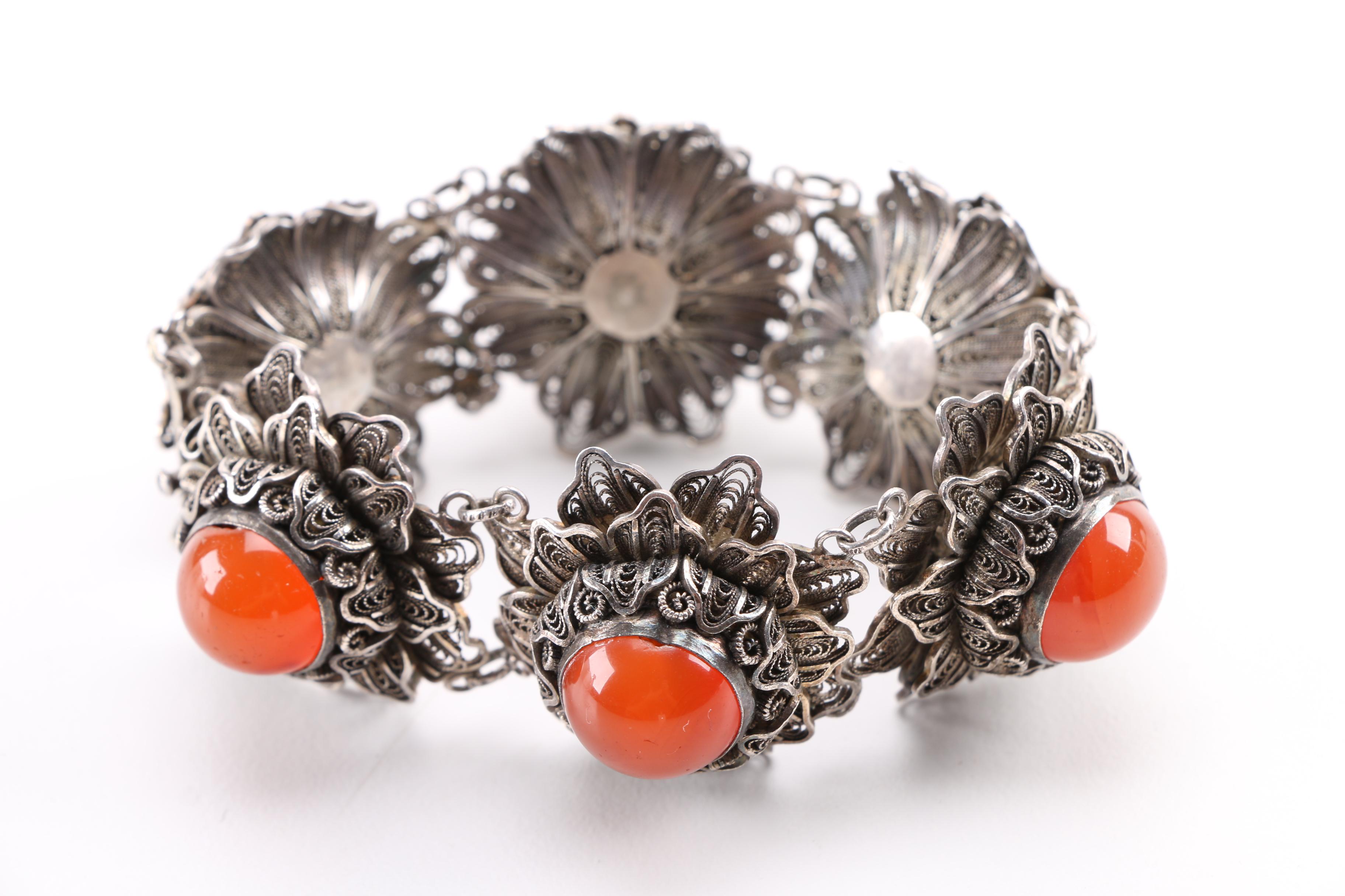 Sterling Bracelets Including Carnelian