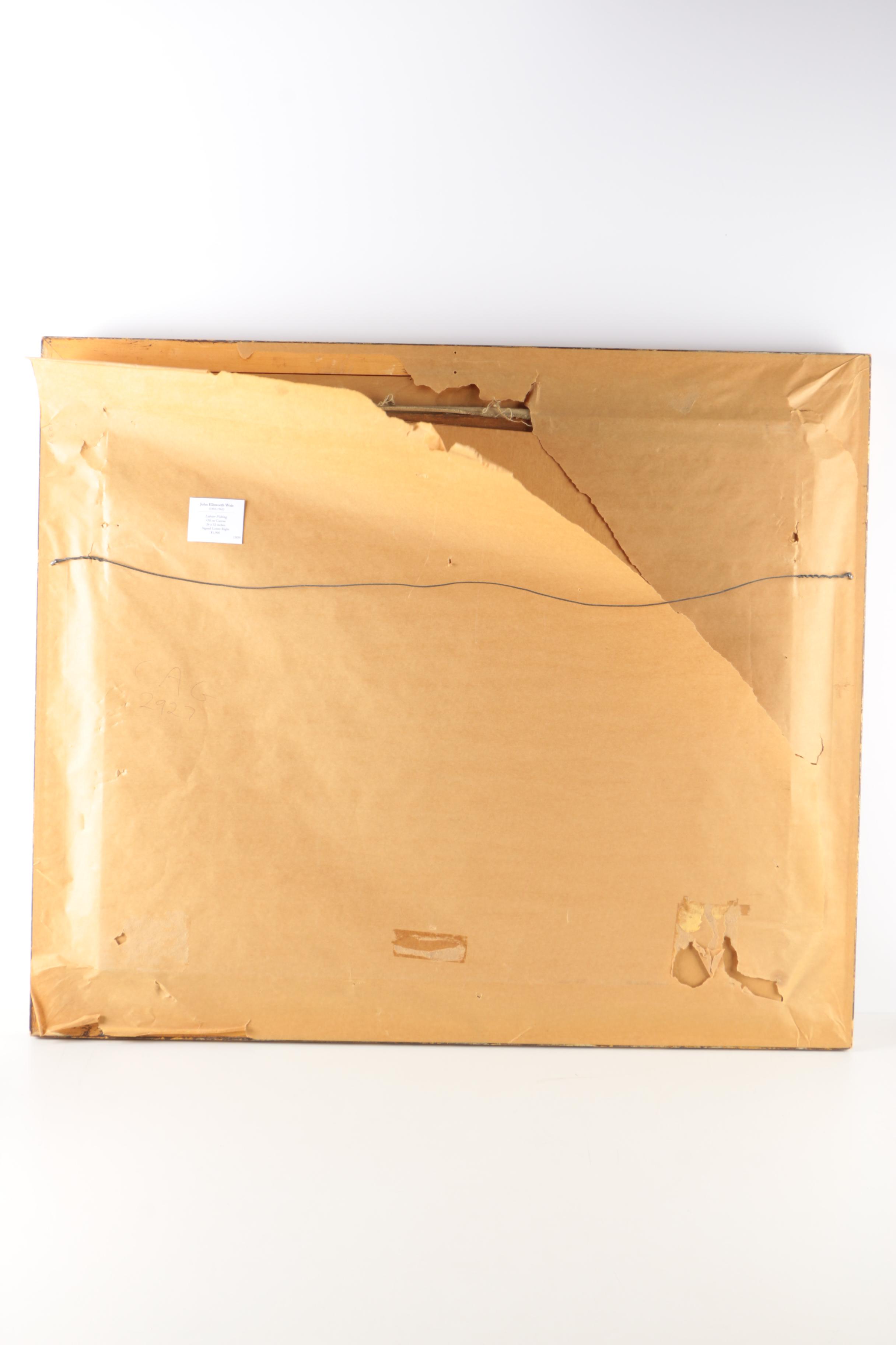 John Ellsworth Weis Oil Painting on Canvas "Lobster Fishing"