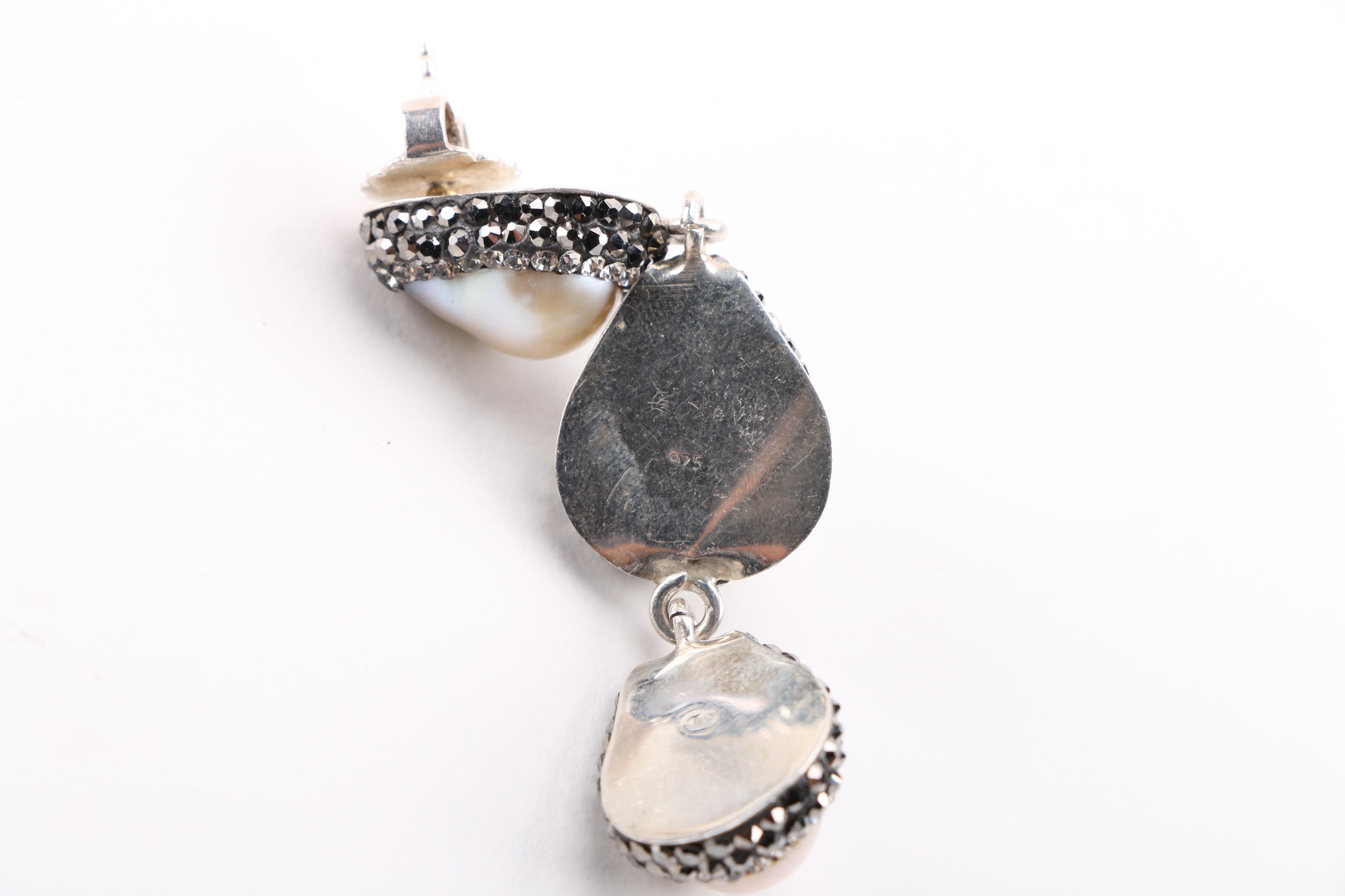 Sterling Silver Jewelry with Marcasite and Topaz Accents