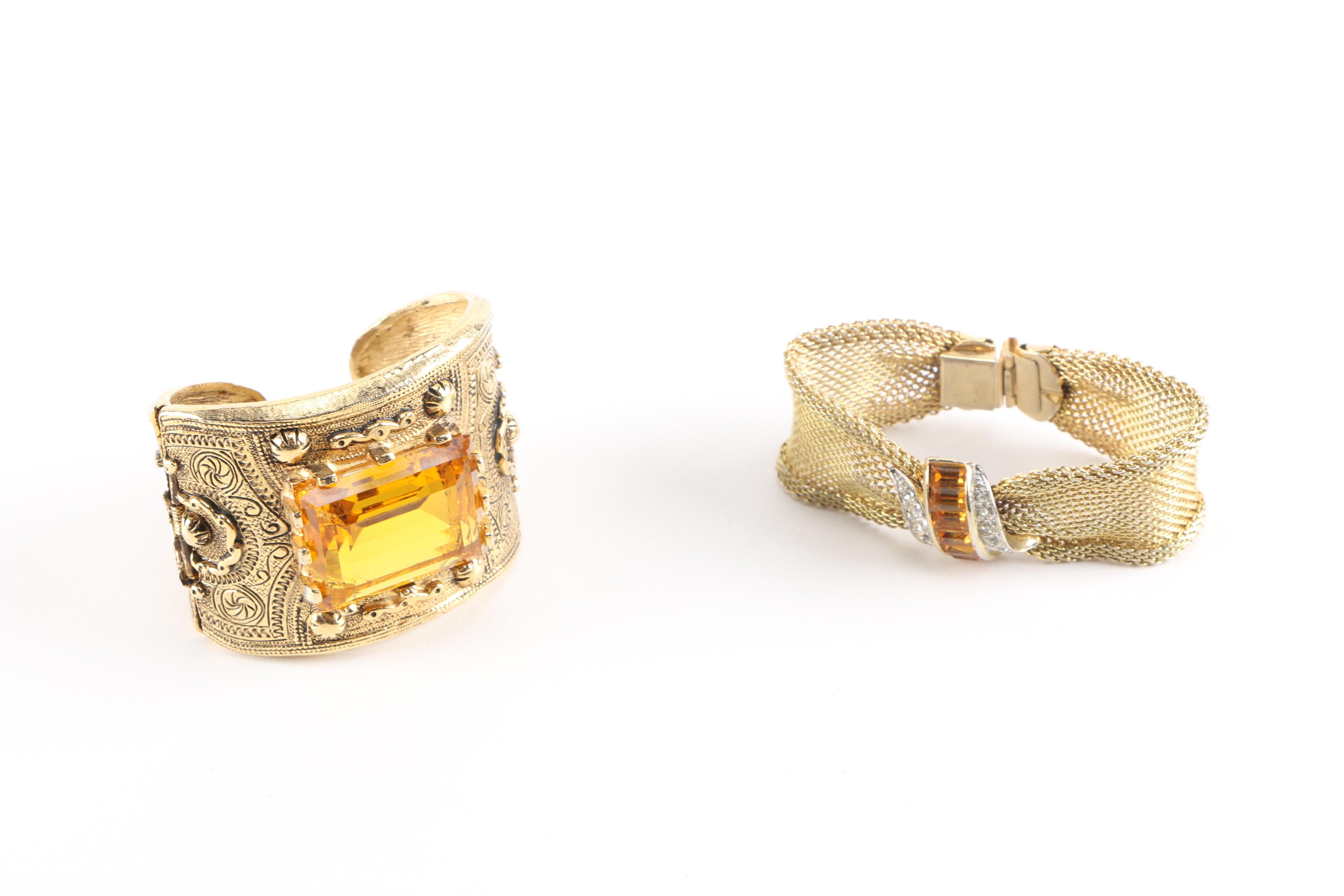 Vintage Beaded and Gold Tone Costume Jewelry