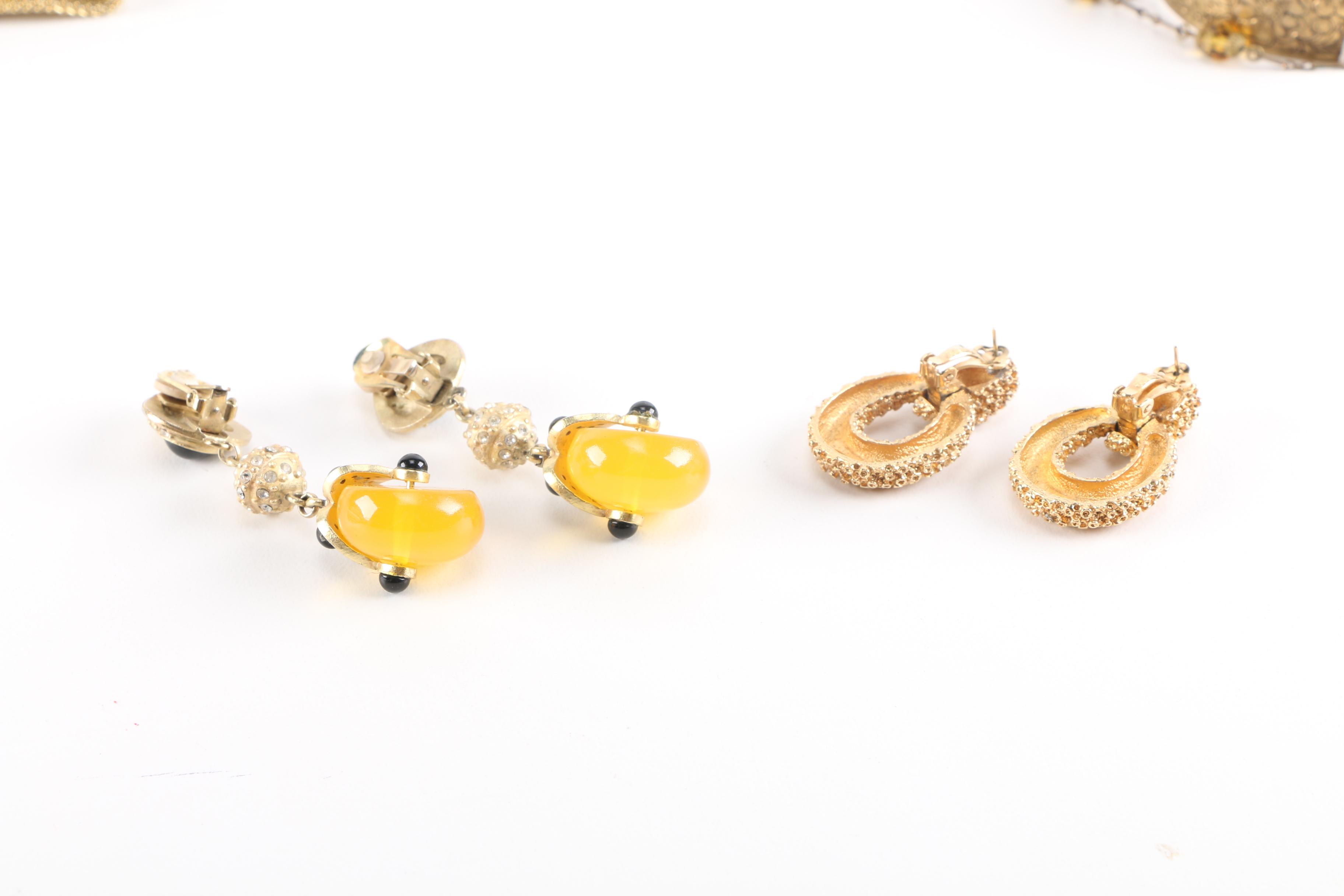 Vintage Beaded and Gold Tone Costume Jewelry