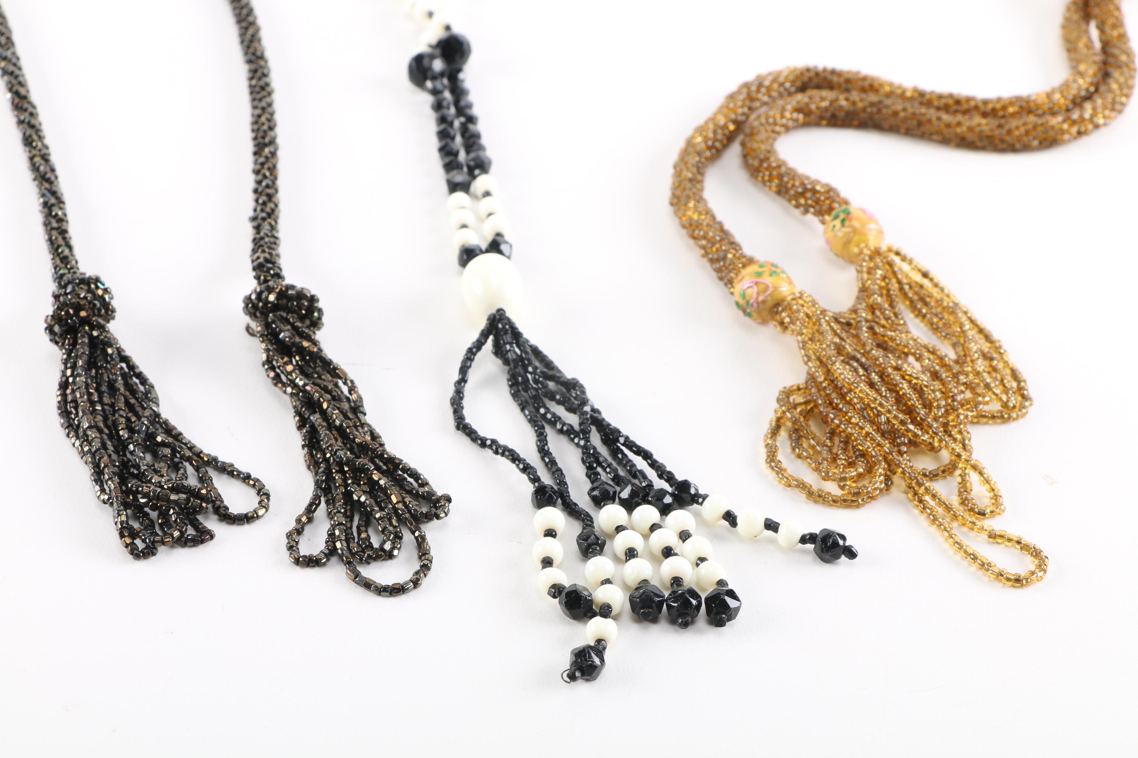 Vintage Beaded and Gold Tone Costume Jewelry