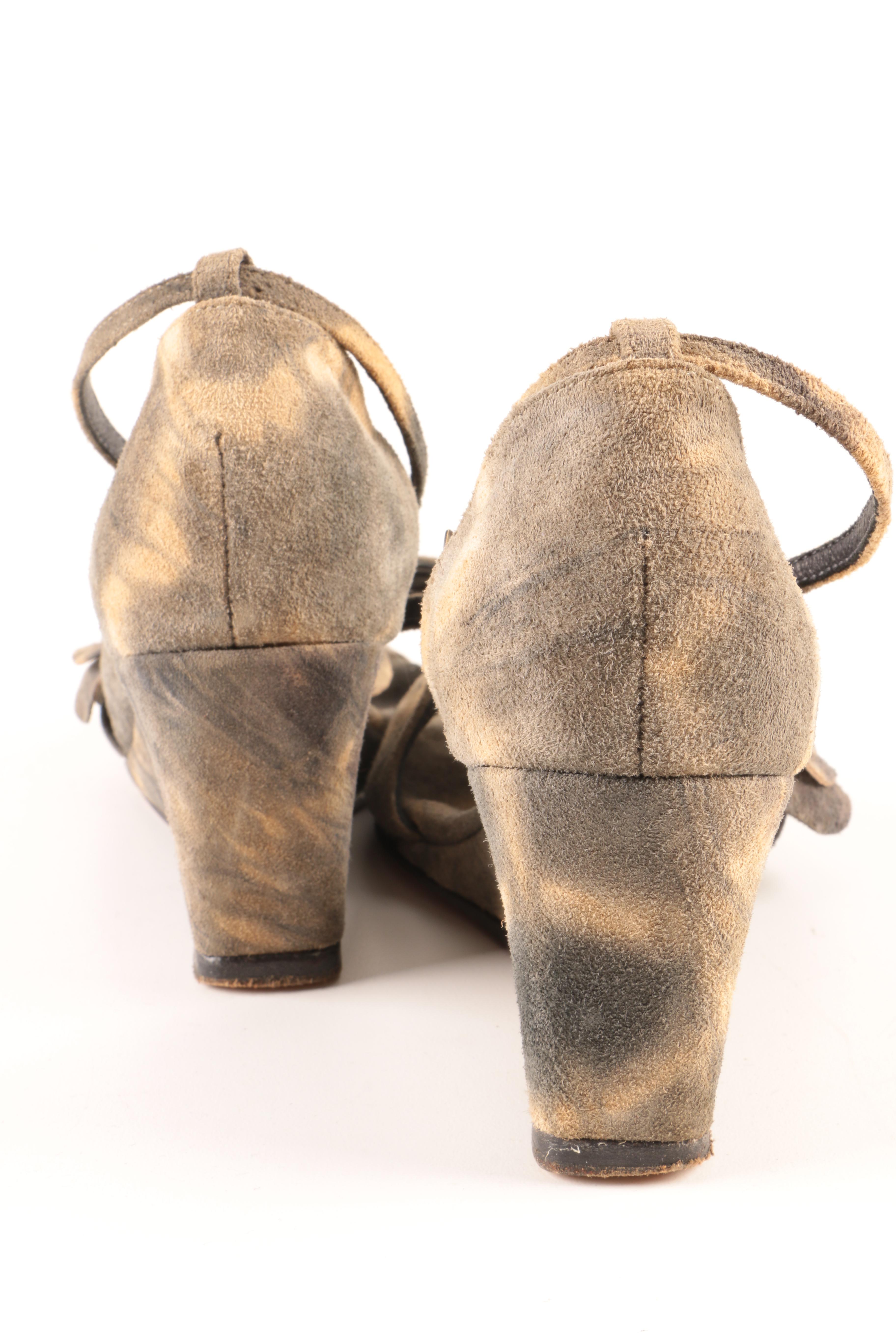 Elisa Ferare Suede Wedge Sandals