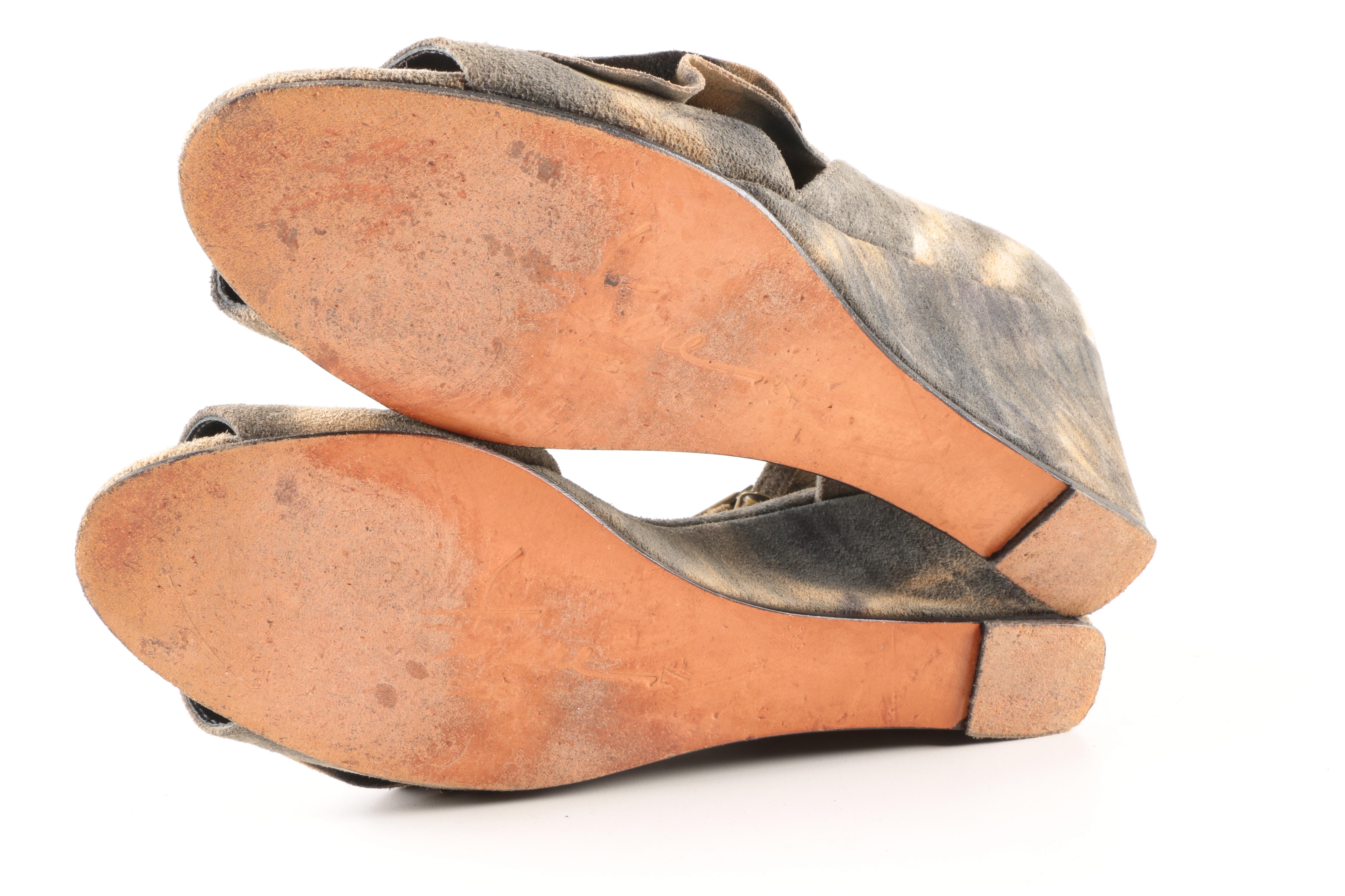 Elisa Ferare Suede Wedge Sandals