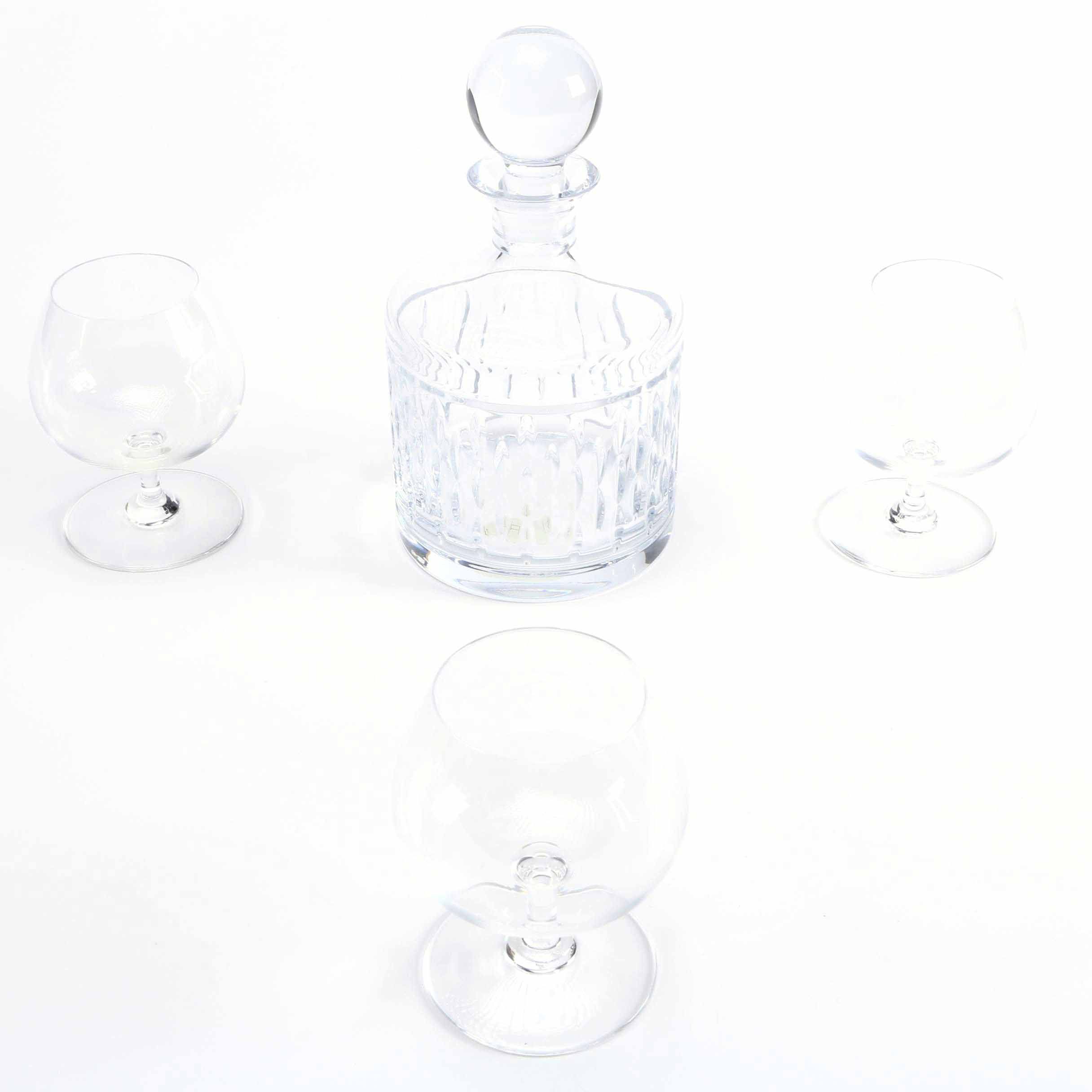 Crystal Decanter With Snifters Featuring Baccarat