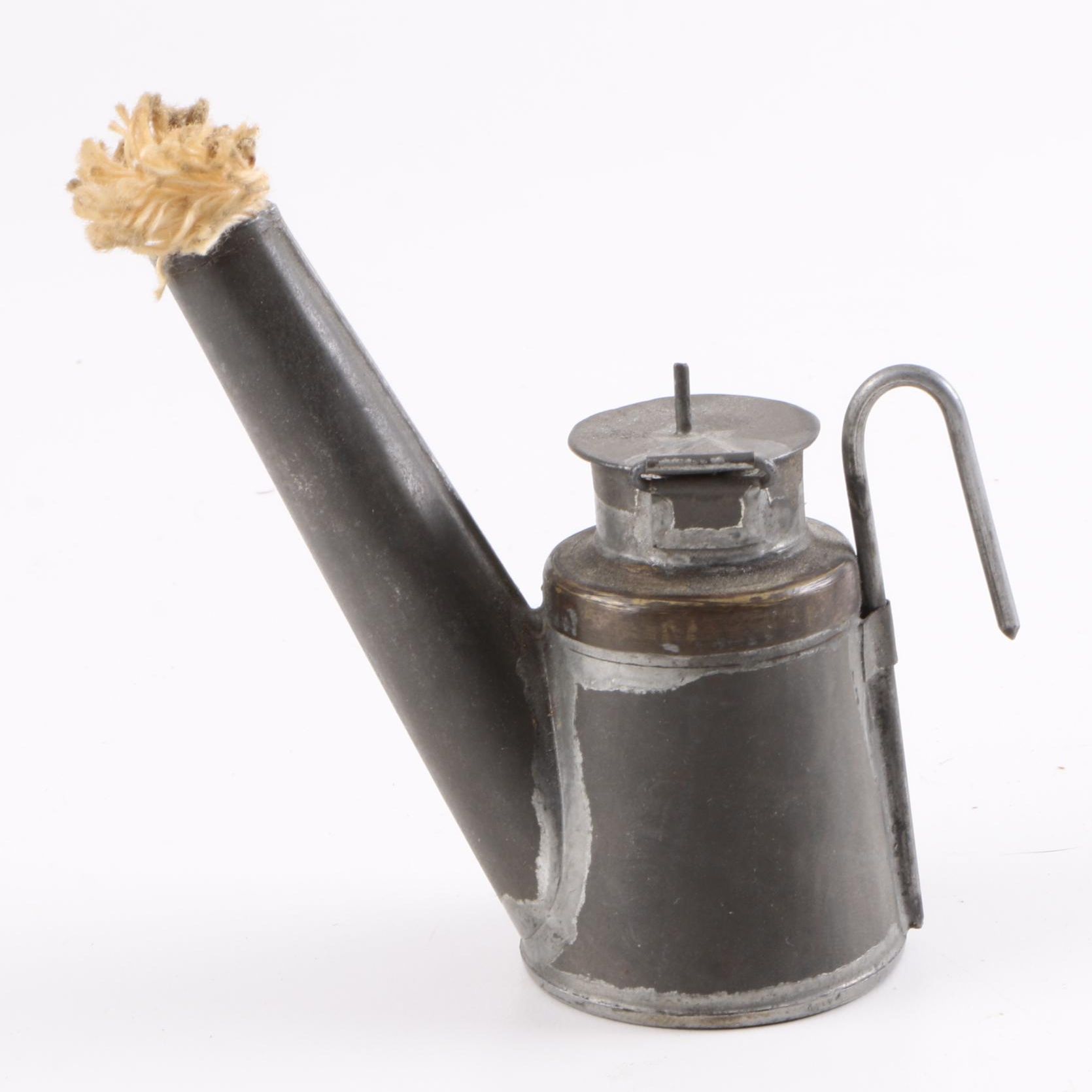 Vintage Miner's Oil Can Lamp