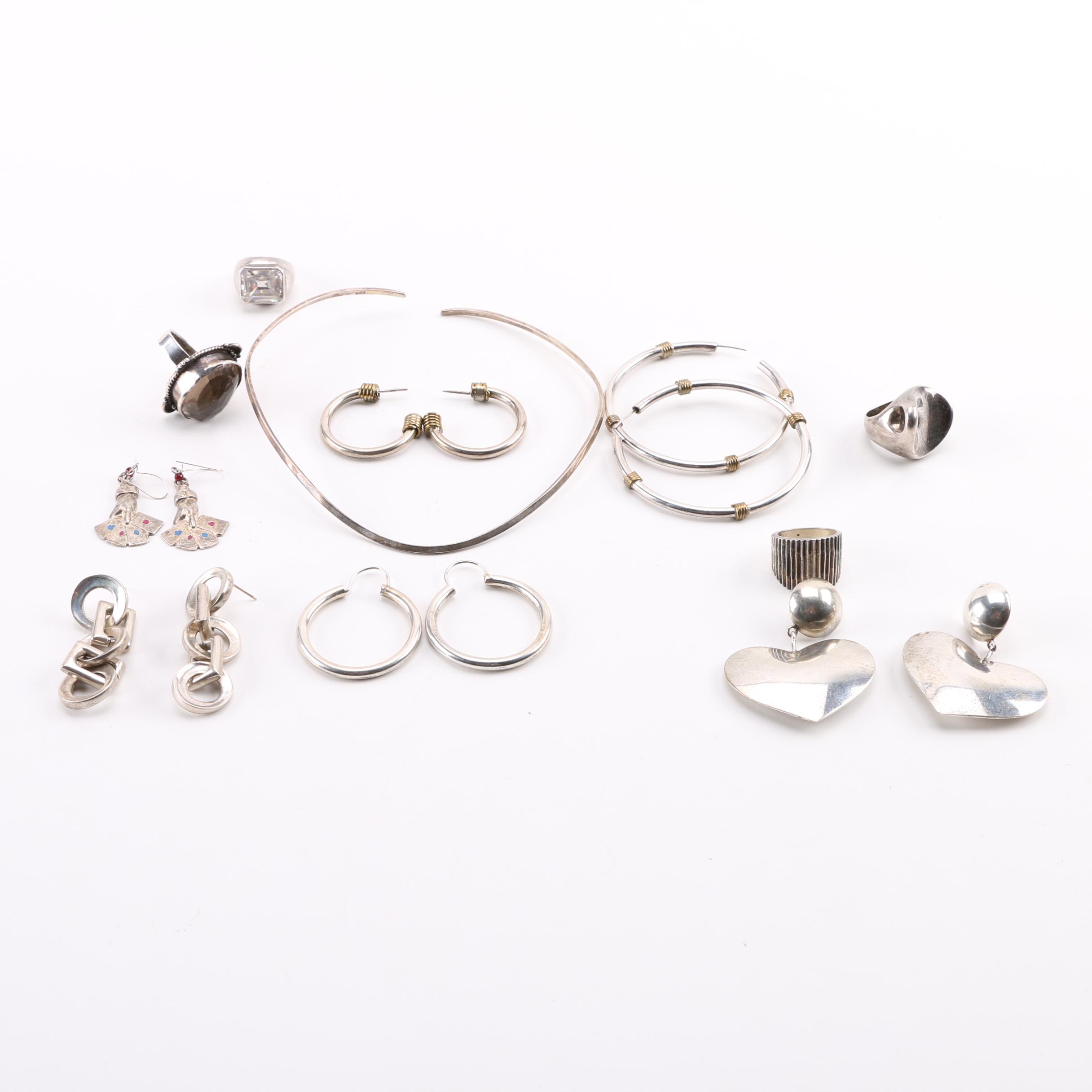 Sterling Jewelry Including Smoky Quartz