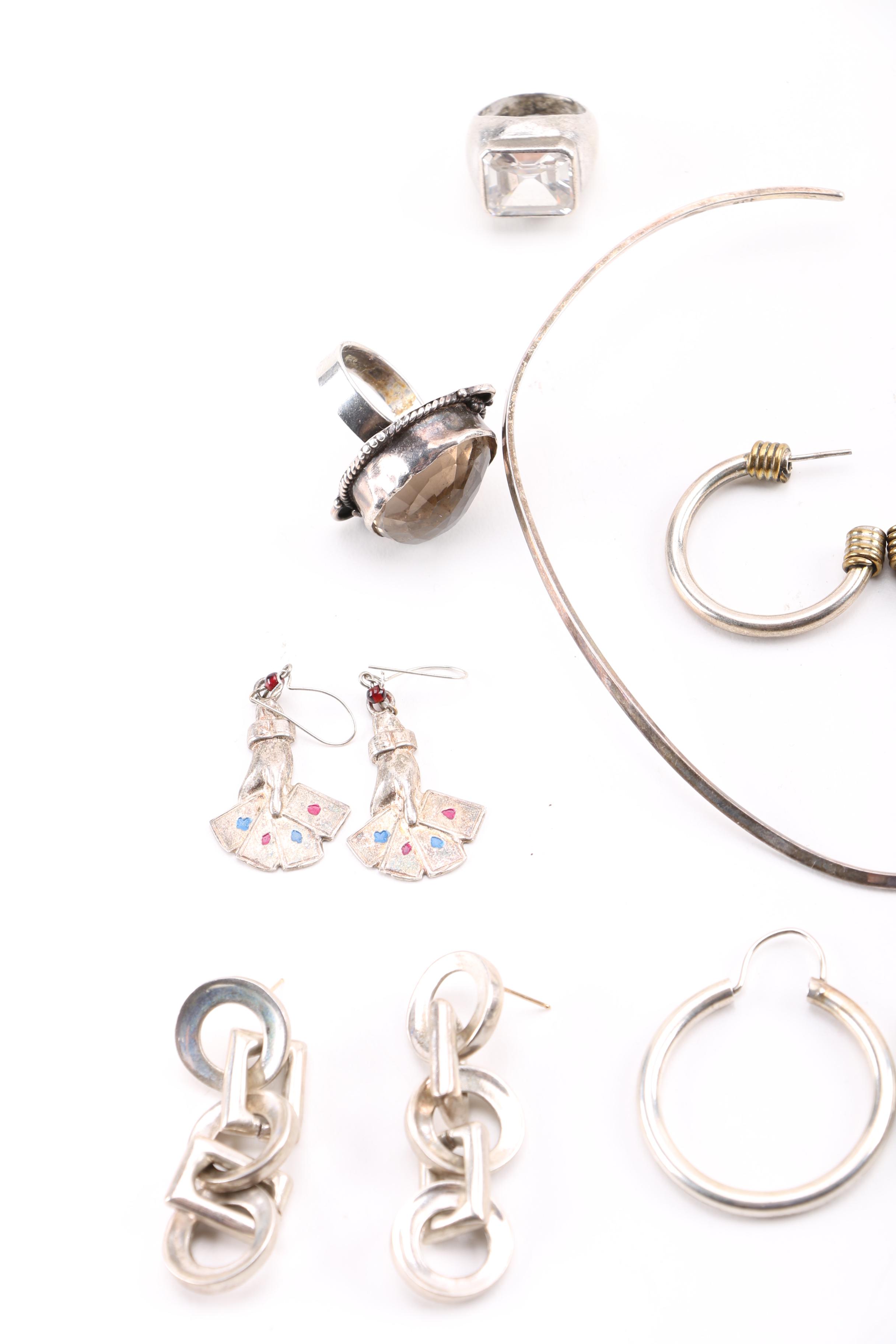 Sterling Jewelry Including Smoky Quartz