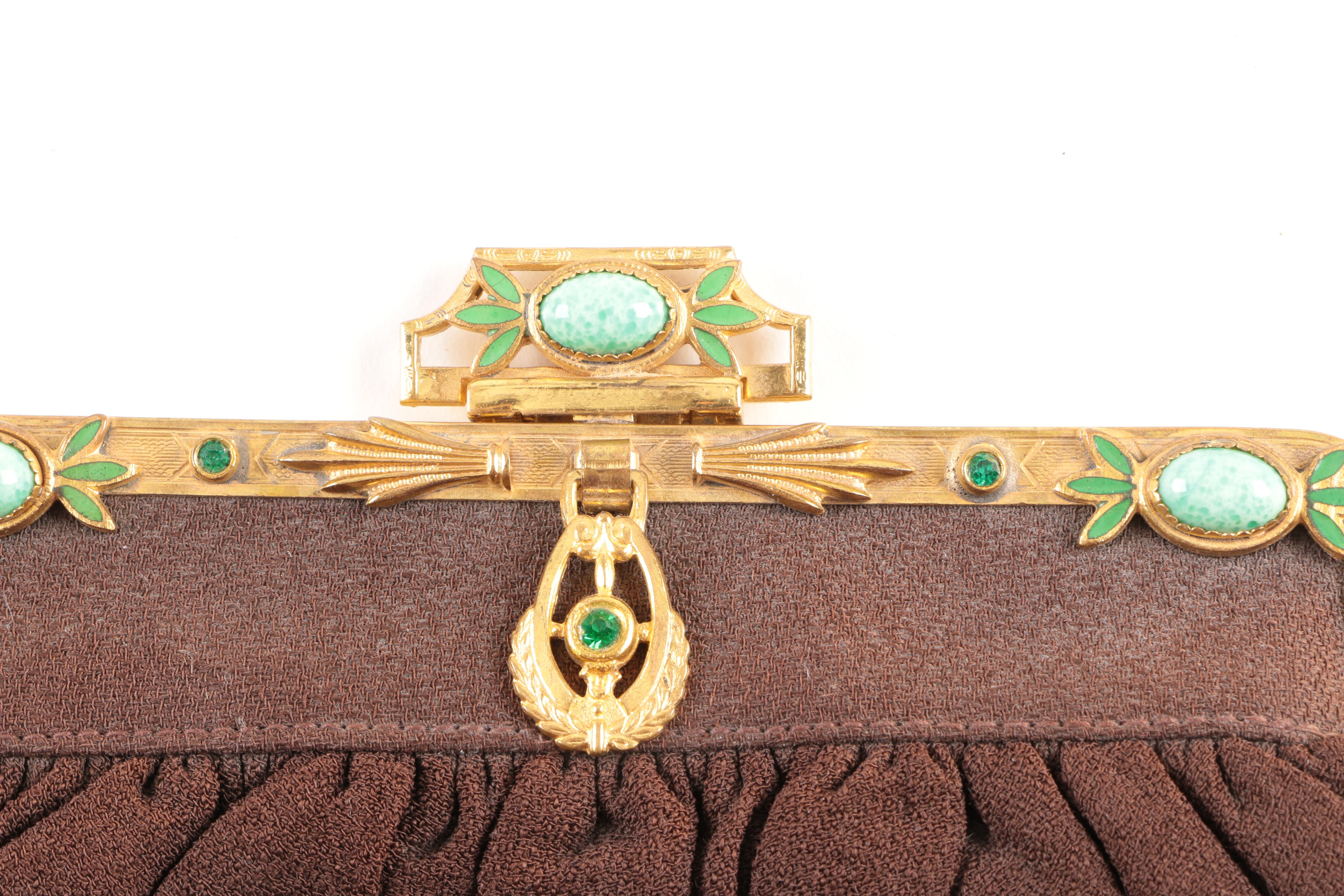 Art Deco Style Clutch With Embellished Frame