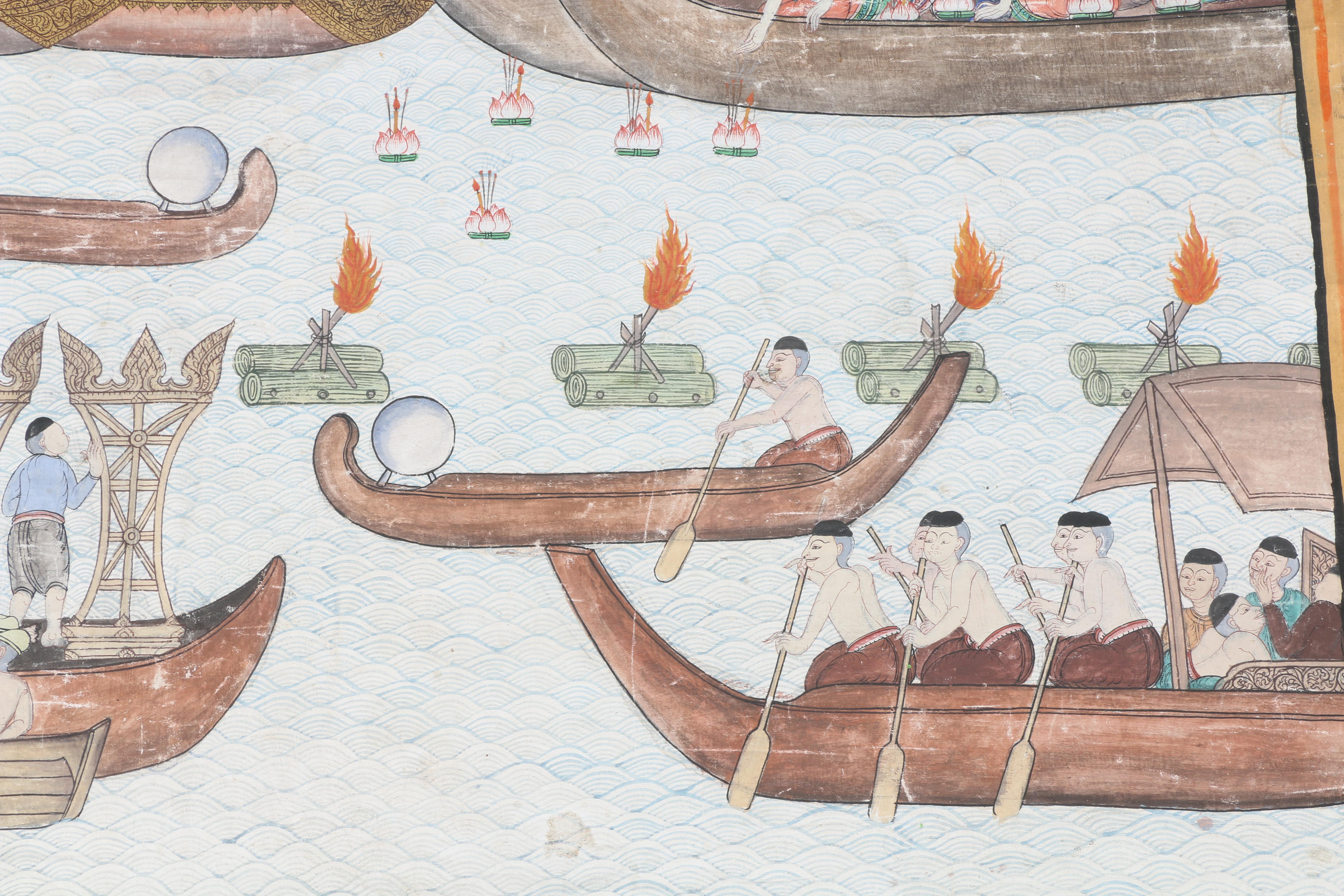 Southeast Asian Hand Painted Wall Hanging