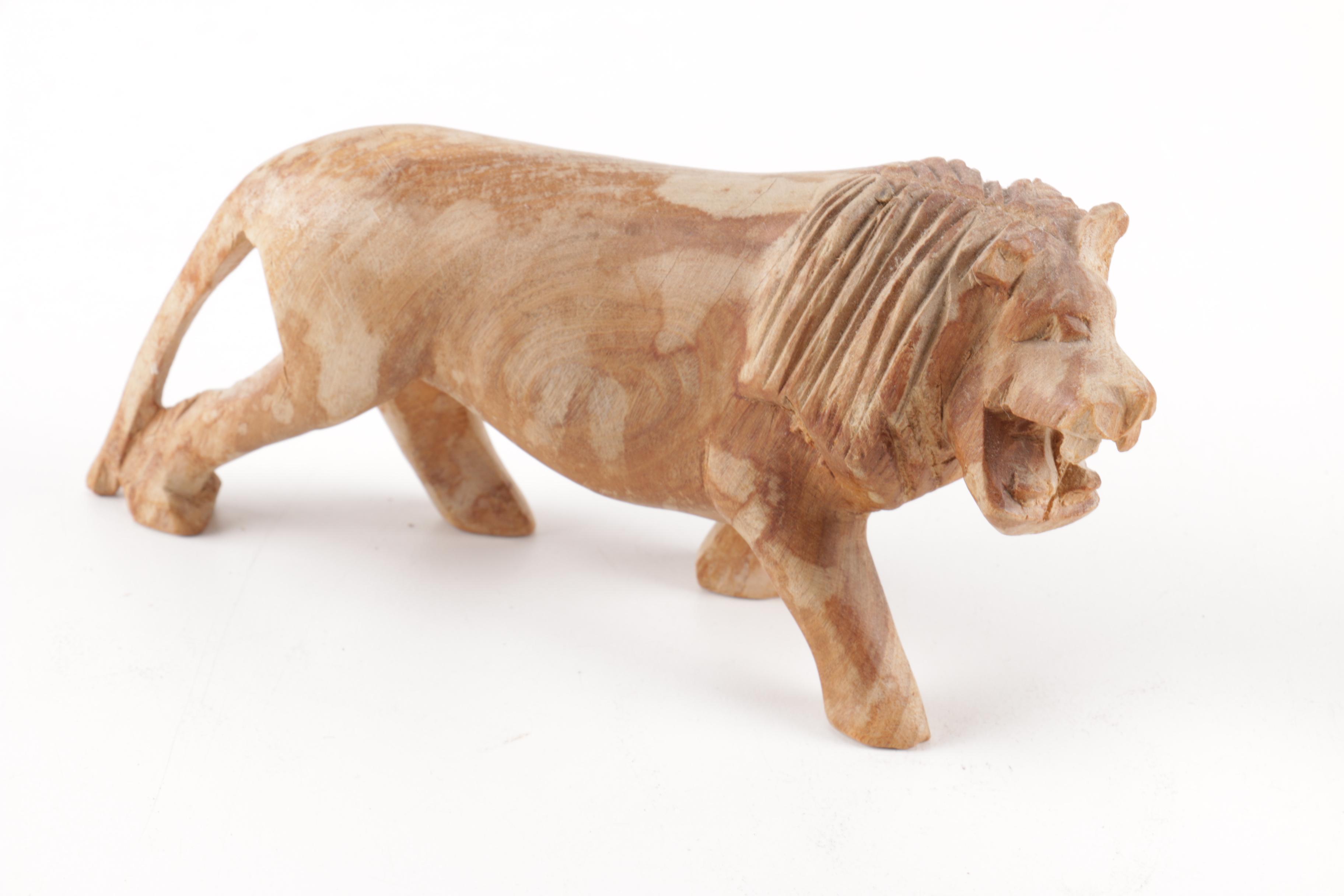 Carved Wooden Animal Figurines
