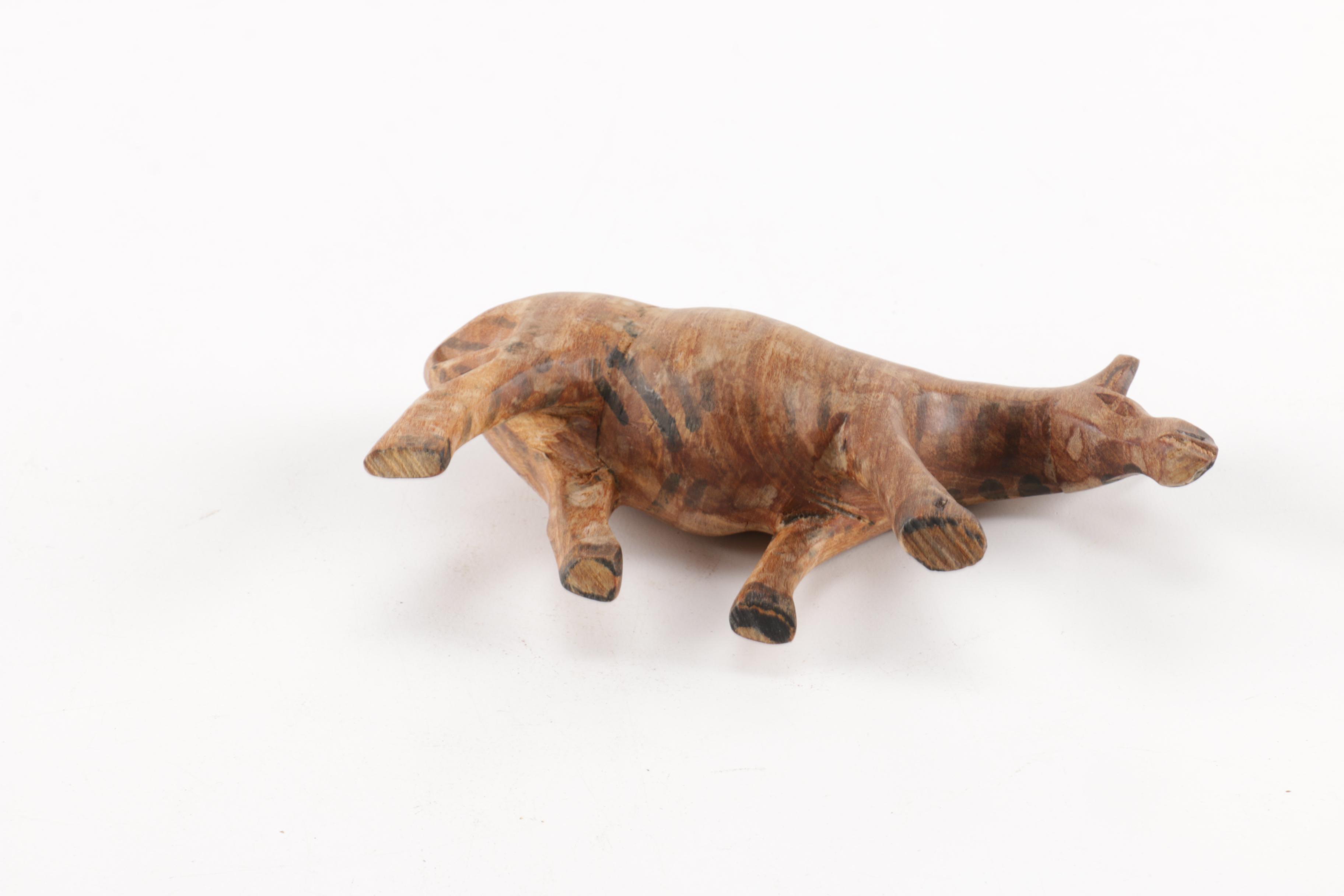 Carved Wooden Animal Figurines