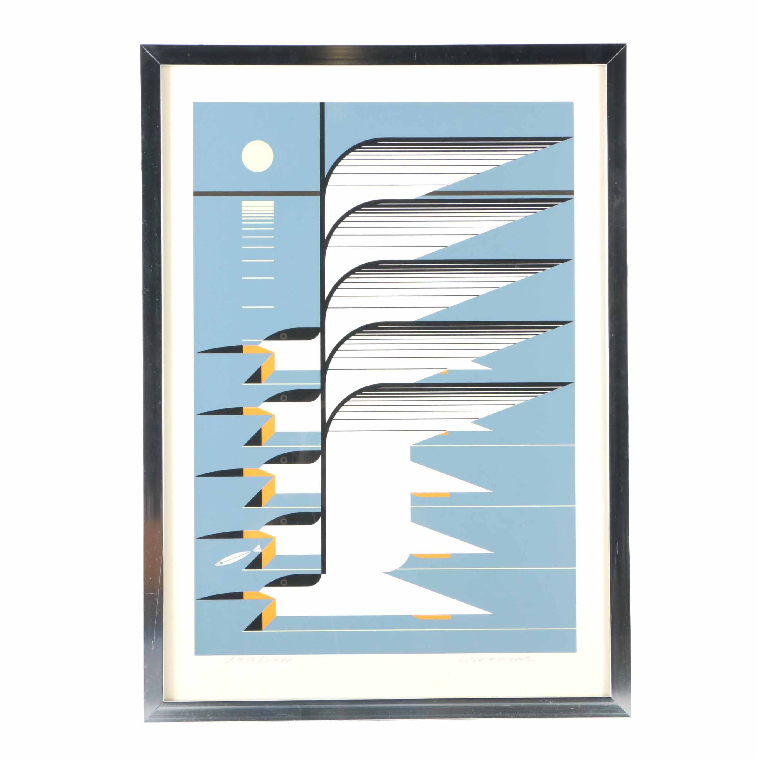 Charley Harper Limited Edition Serigraph Print on Paper "Skimmerscape"