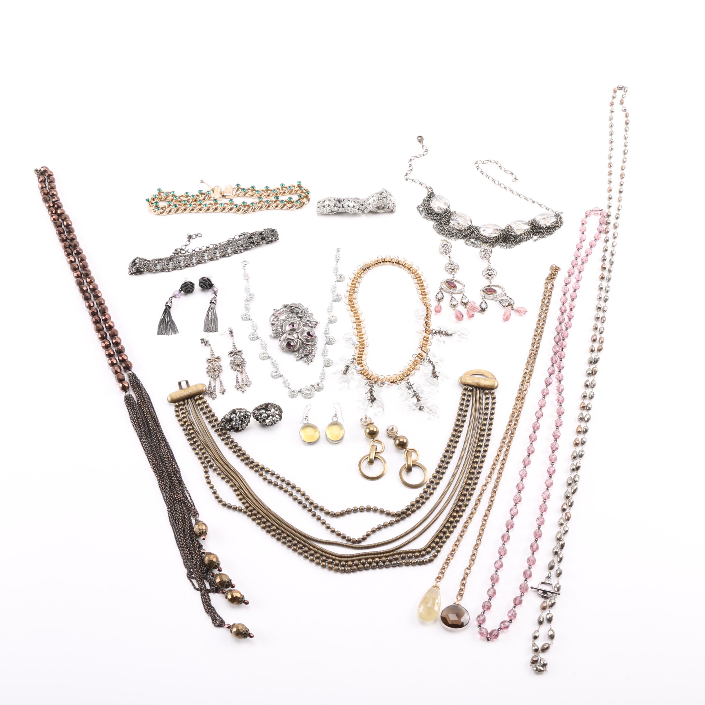 Vintage Costume Jewelry Including Smoky Quartz