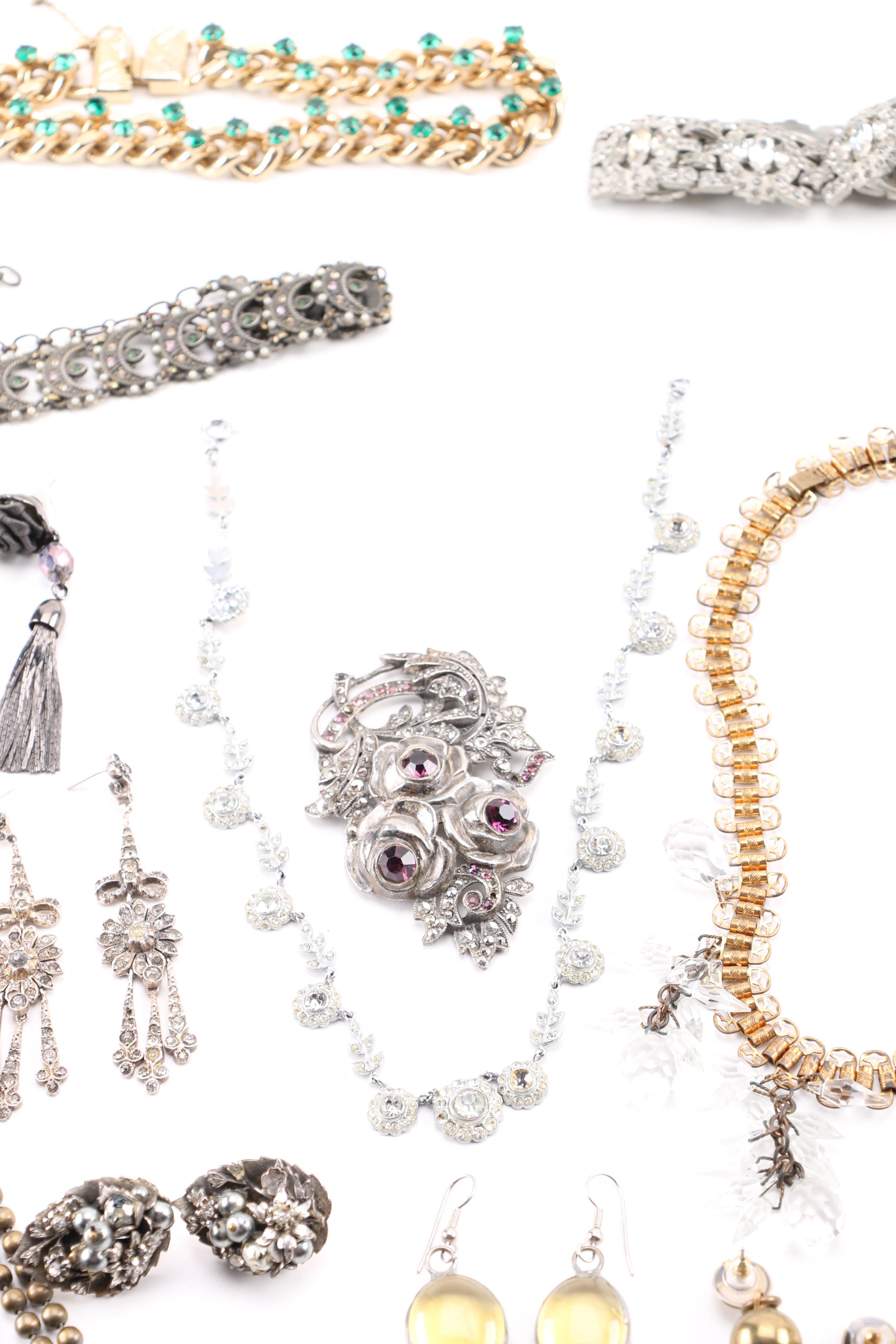 Vintage Costume Jewelry Including Smoky Quartz