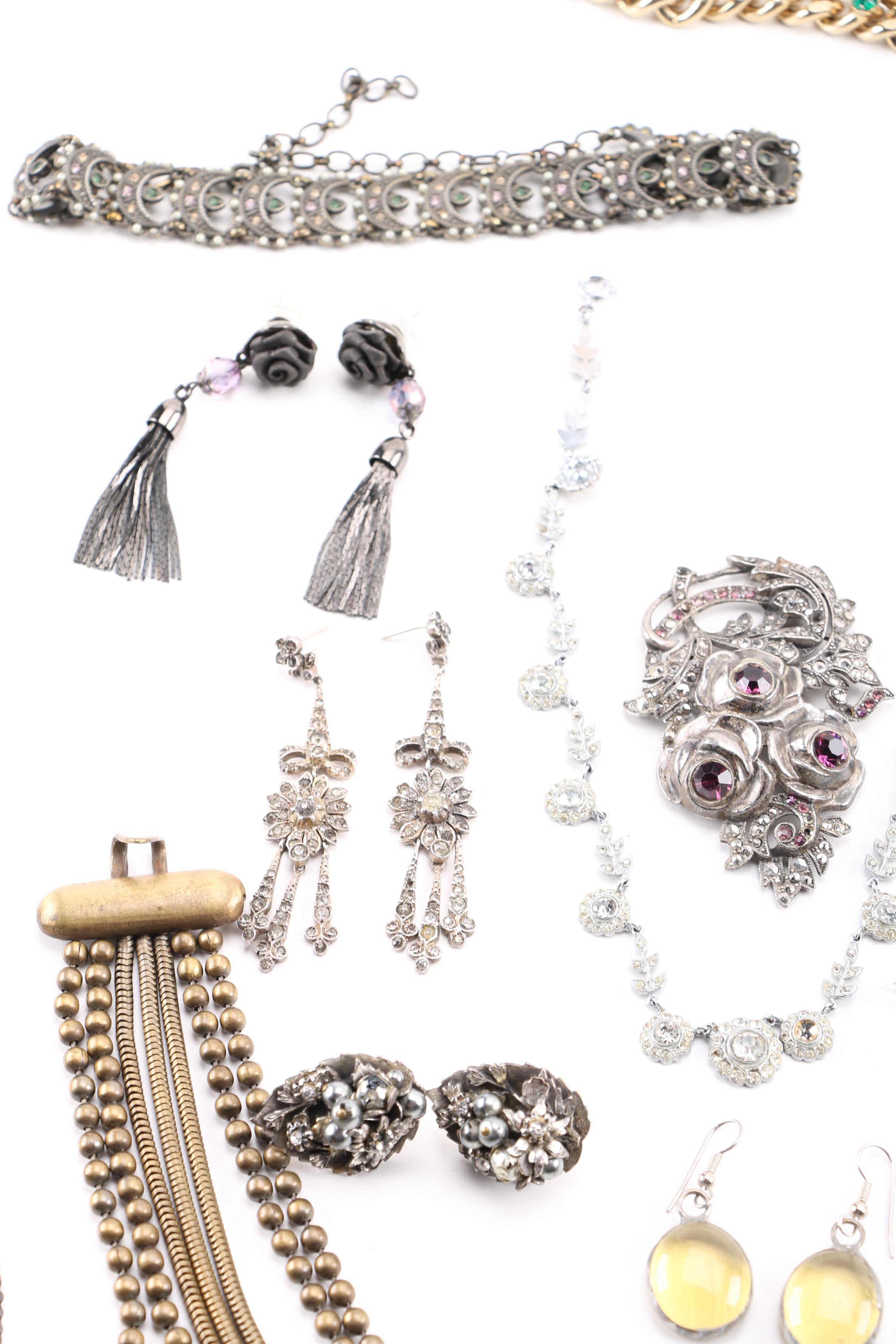 Vintage Costume Jewelry Including Smoky Quartz