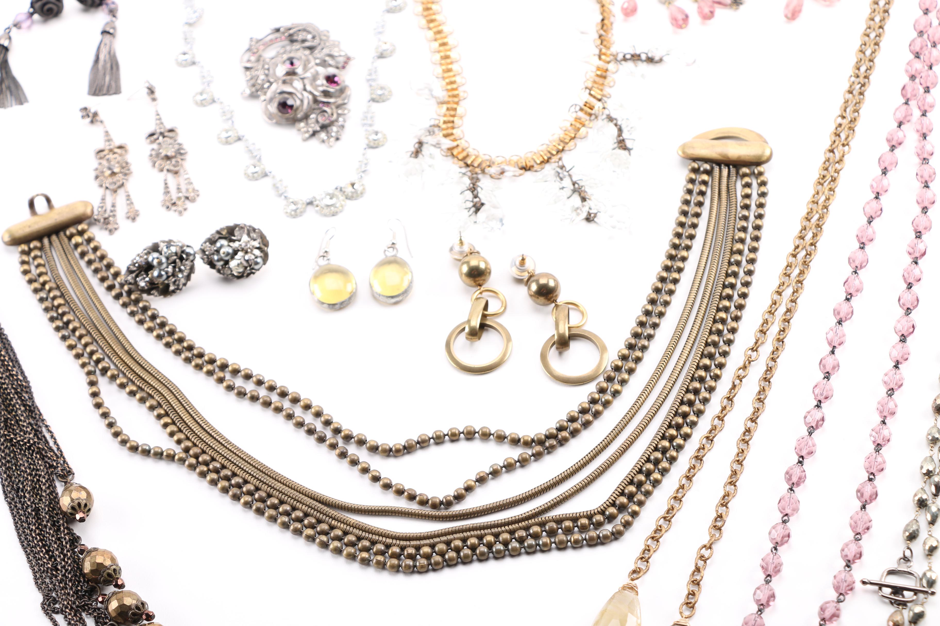 Vintage Costume Jewelry Including Smoky Quartz