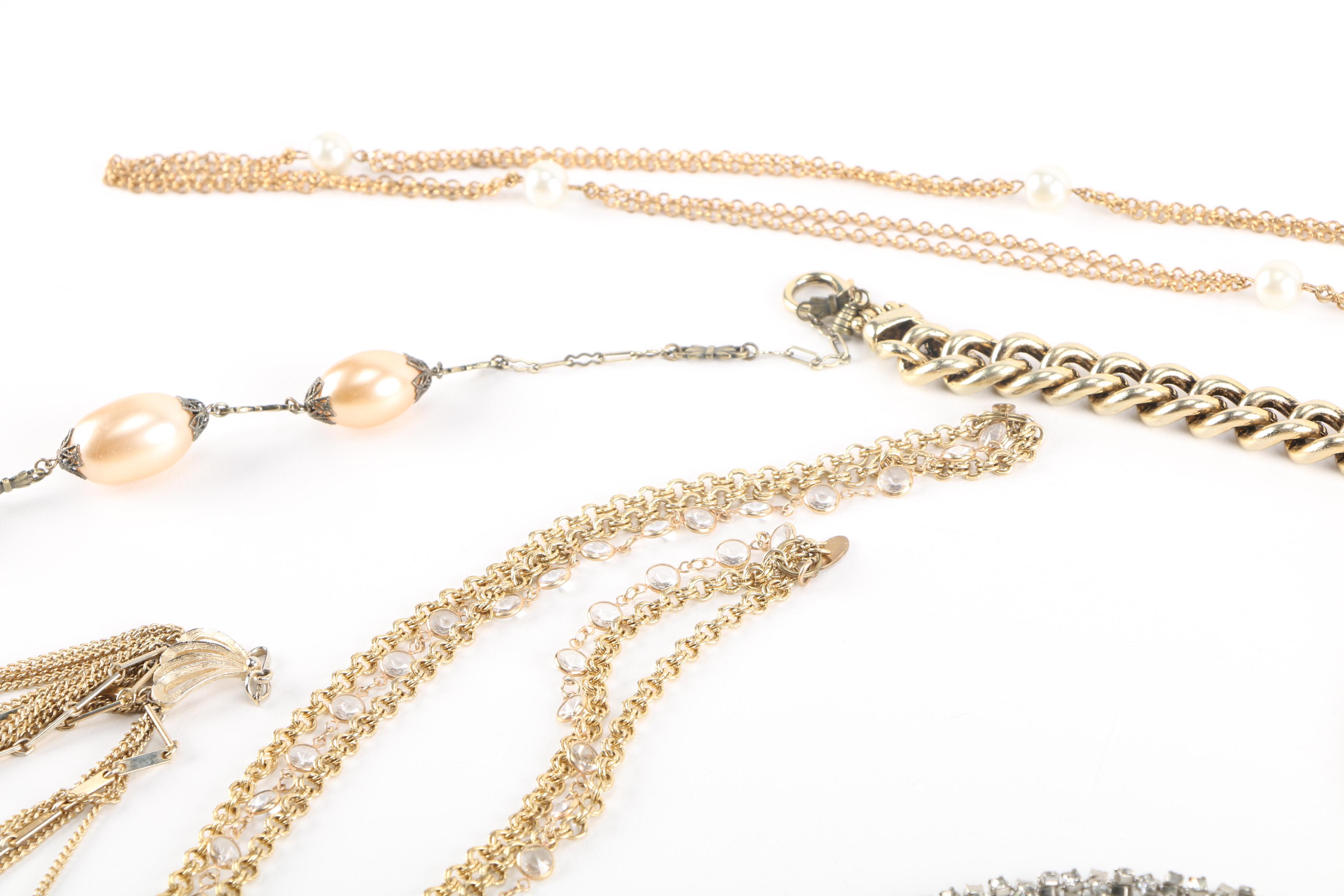 Silver and Gold Tone Costume Jewelry Including Kramer