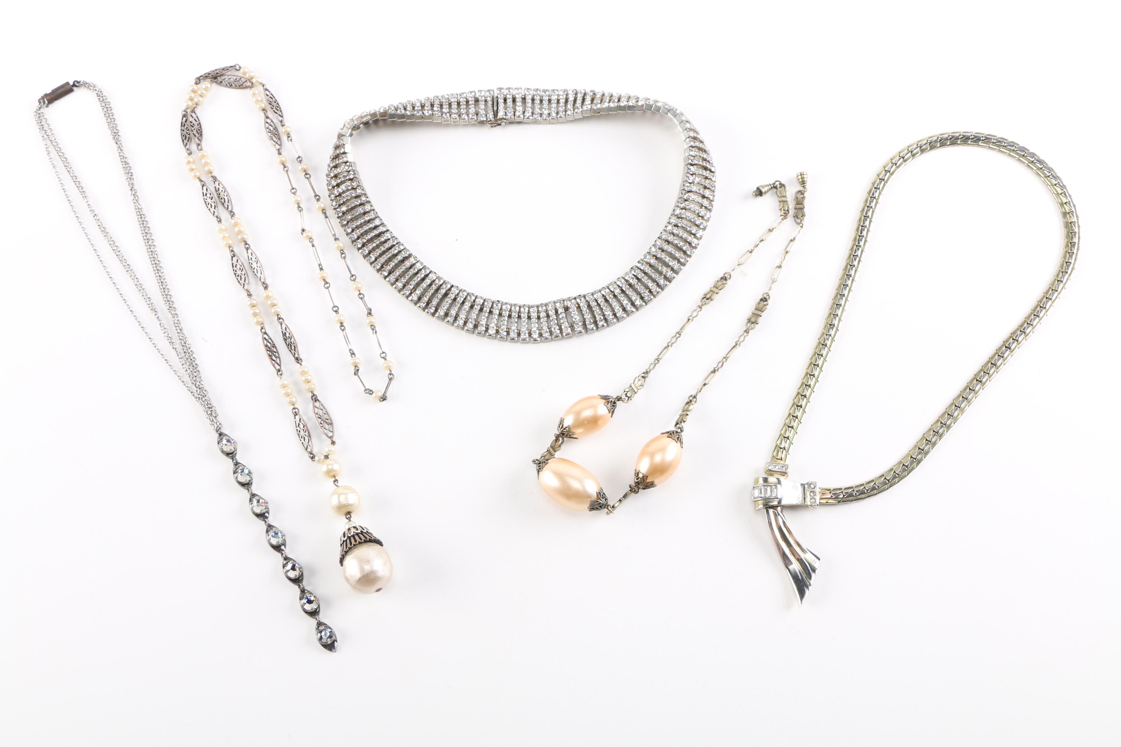 Silver and Gold Tone Costume Jewelry Including Kramer