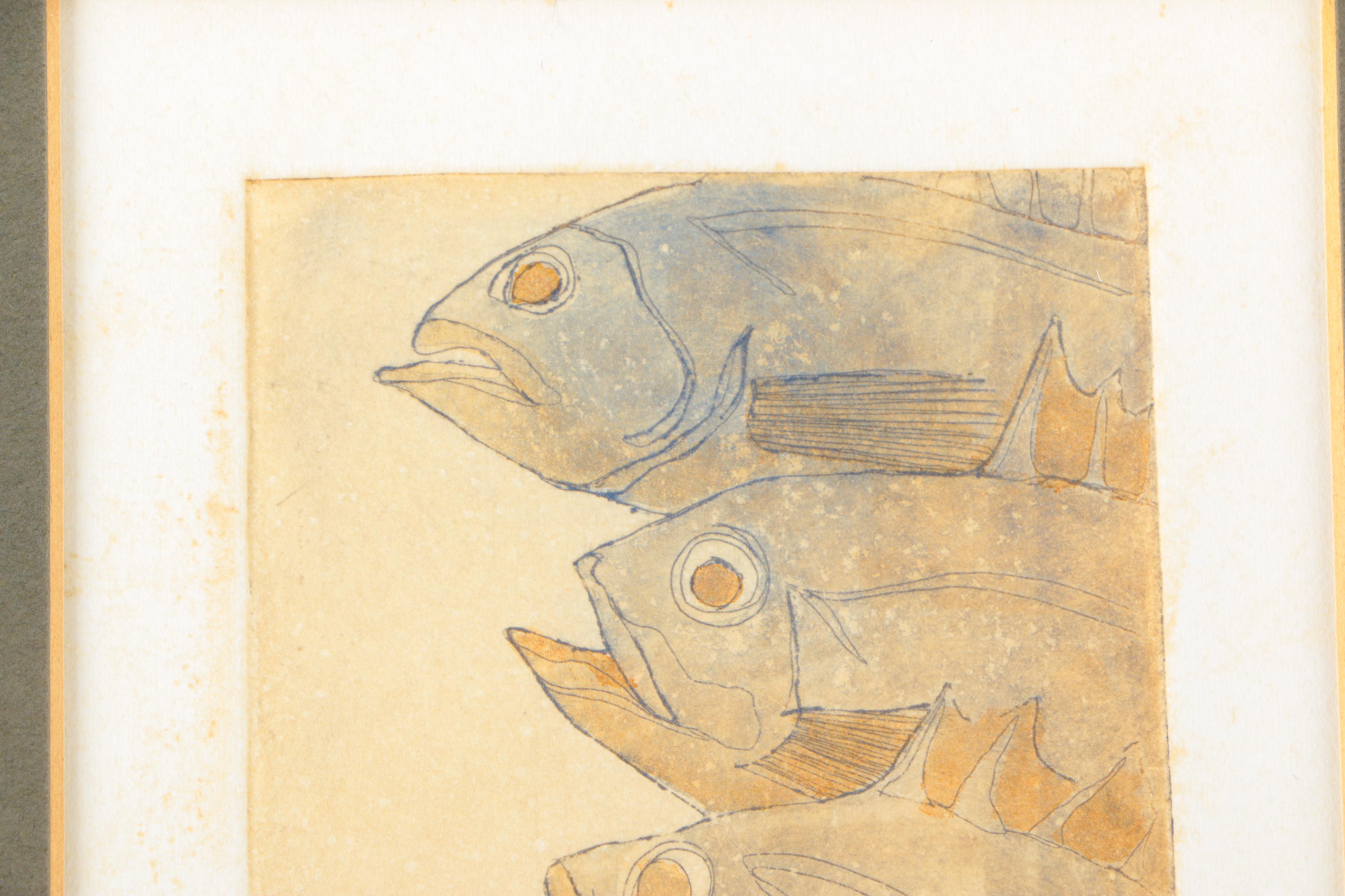 M. Albritton Artist Proof Intaglio Print on Paper "Catch Of The Day"