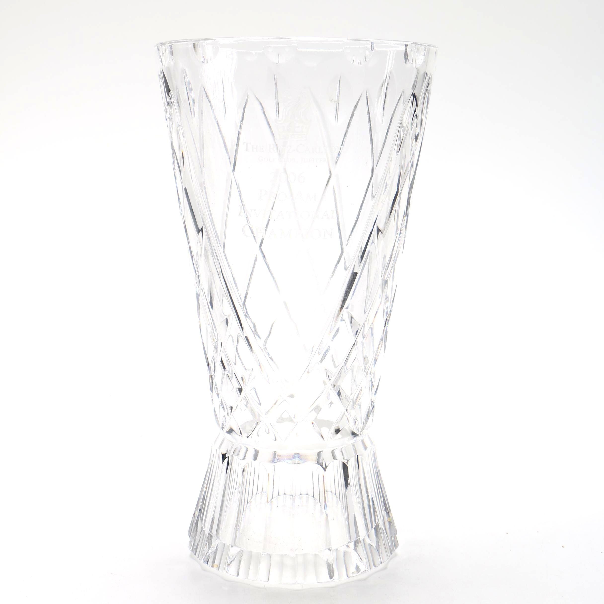 Mario Cioni Leaded Crystal 2006 Ritz-Carlton Pro Am Golf Invitational Champion Vase