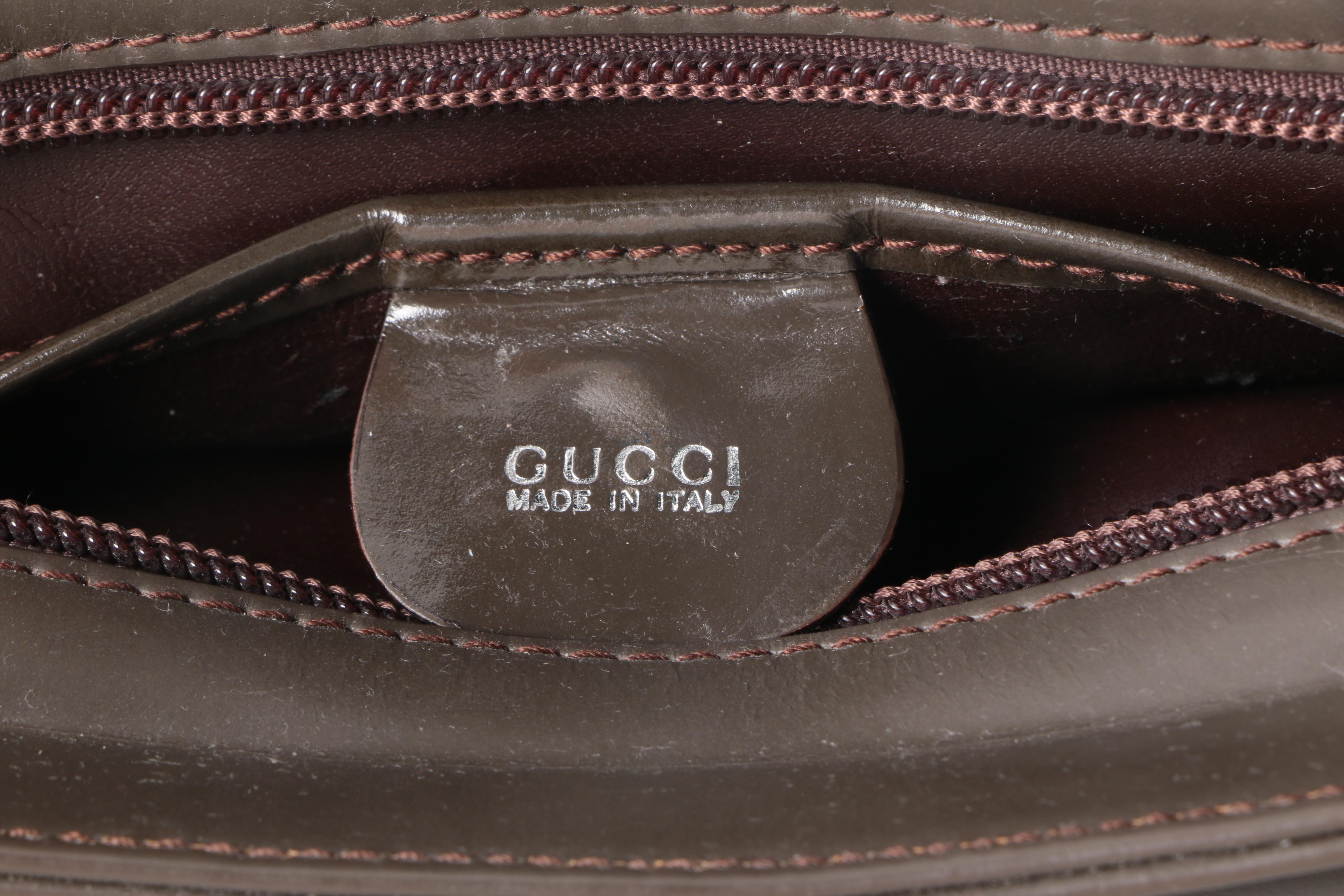 Gucci Brown Leather Wristlet