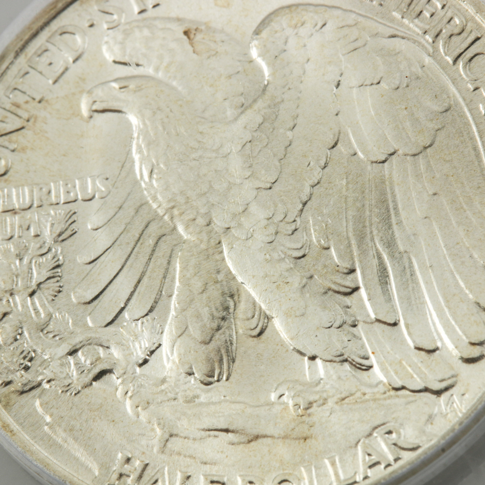 Encapsulated and Graded MS65 (by PCGS) 1945 Walking Liberty Silver Half Dollar