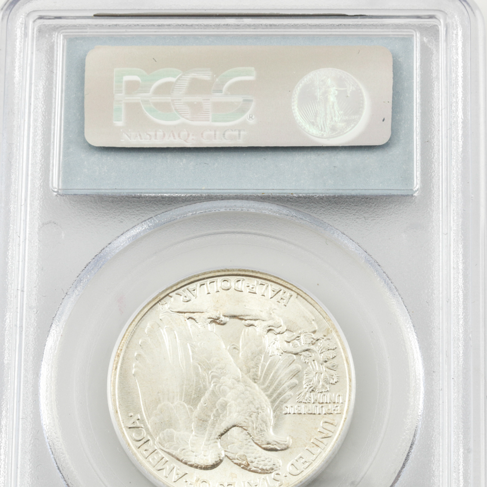 Encapsulated and Graded MS65 (by PCGS) 1945 Walking Liberty Silver Half Dollar