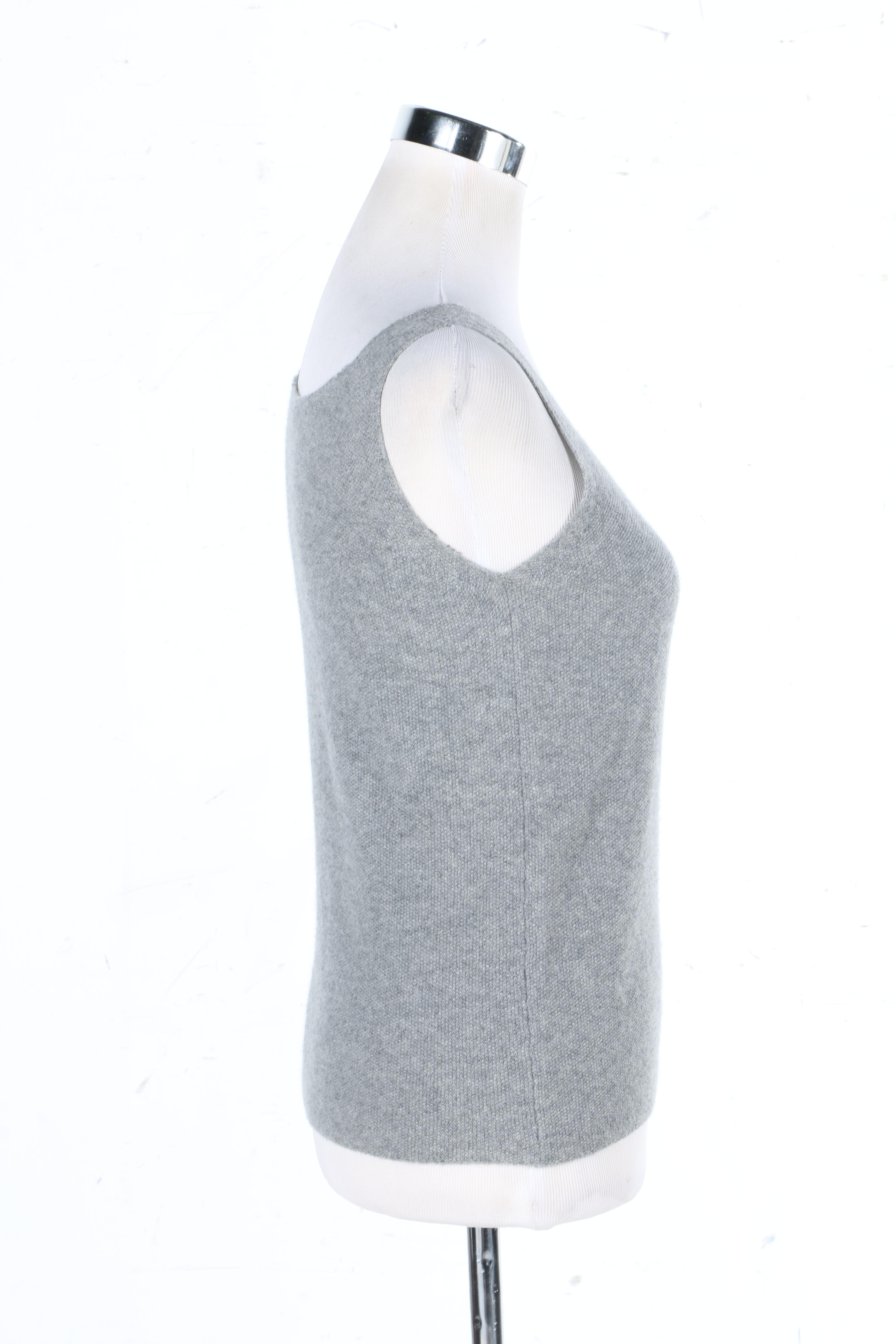 Grey Cashmere Tank Top by Lamberto Losani