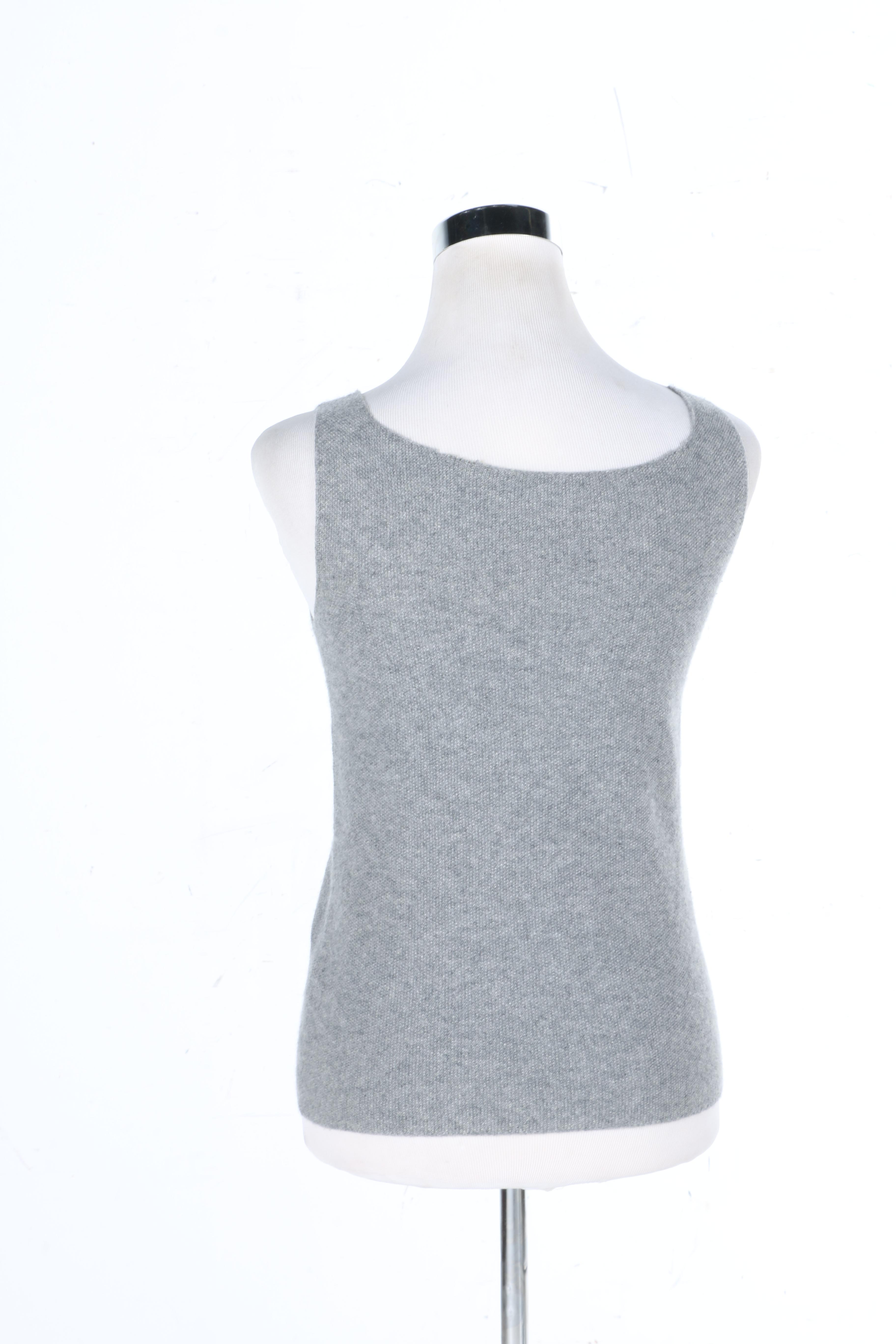 Grey Cashmere Tank Top by Lamberto Losani