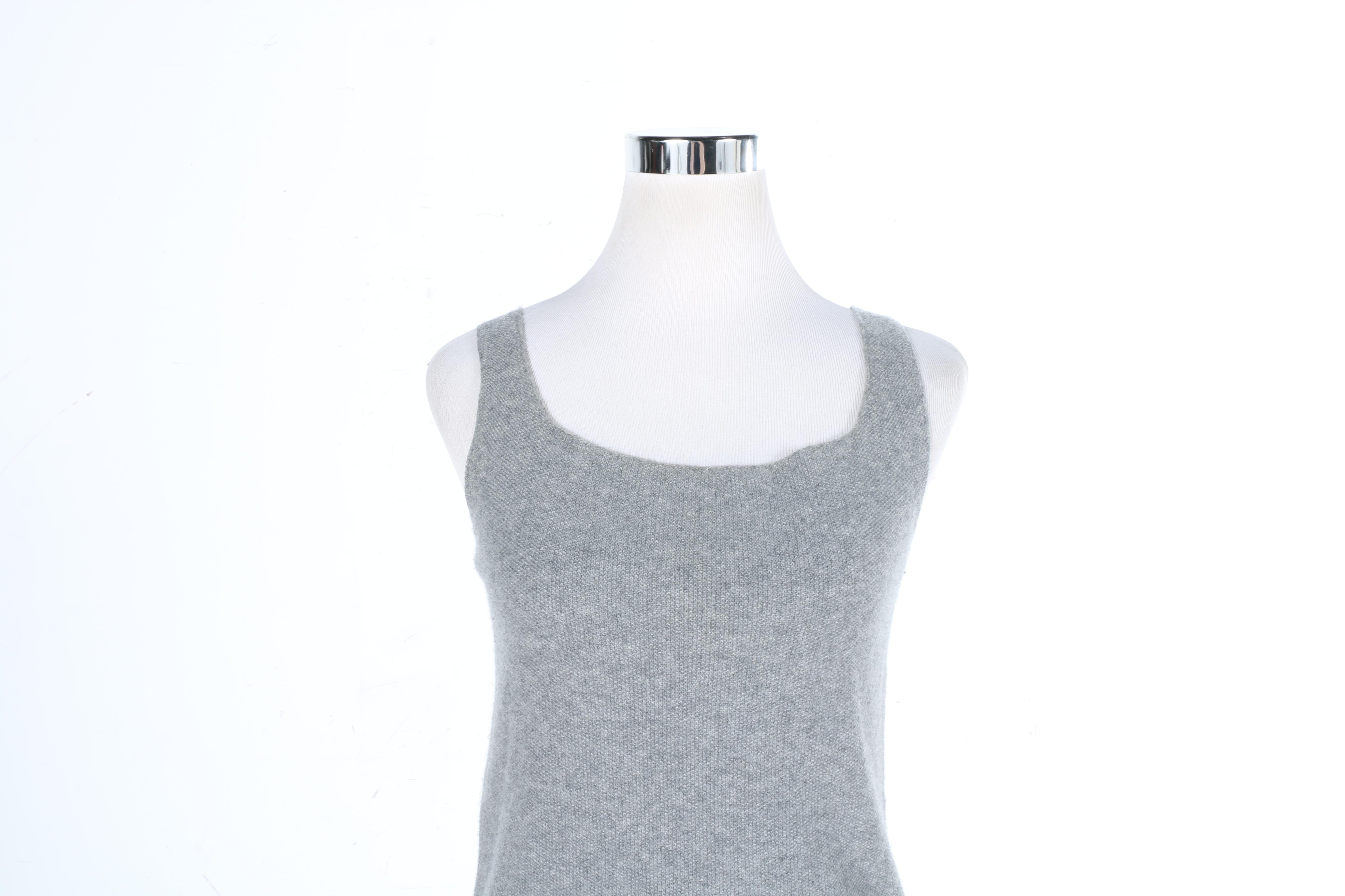 Grey Cashmere Tank Top by Lamberto Losani