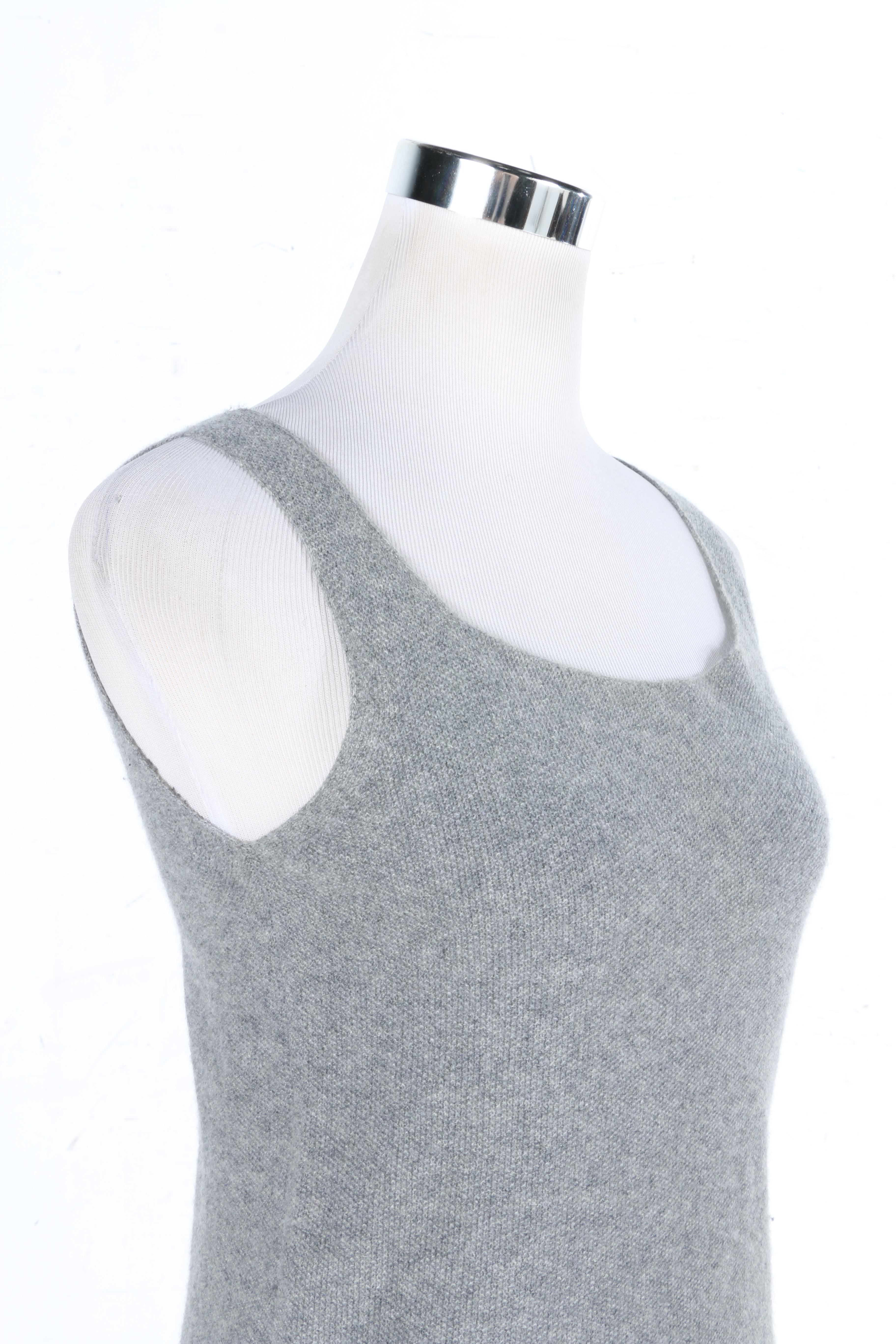 Grey Cashmere Tank Top by Lamberto Losani