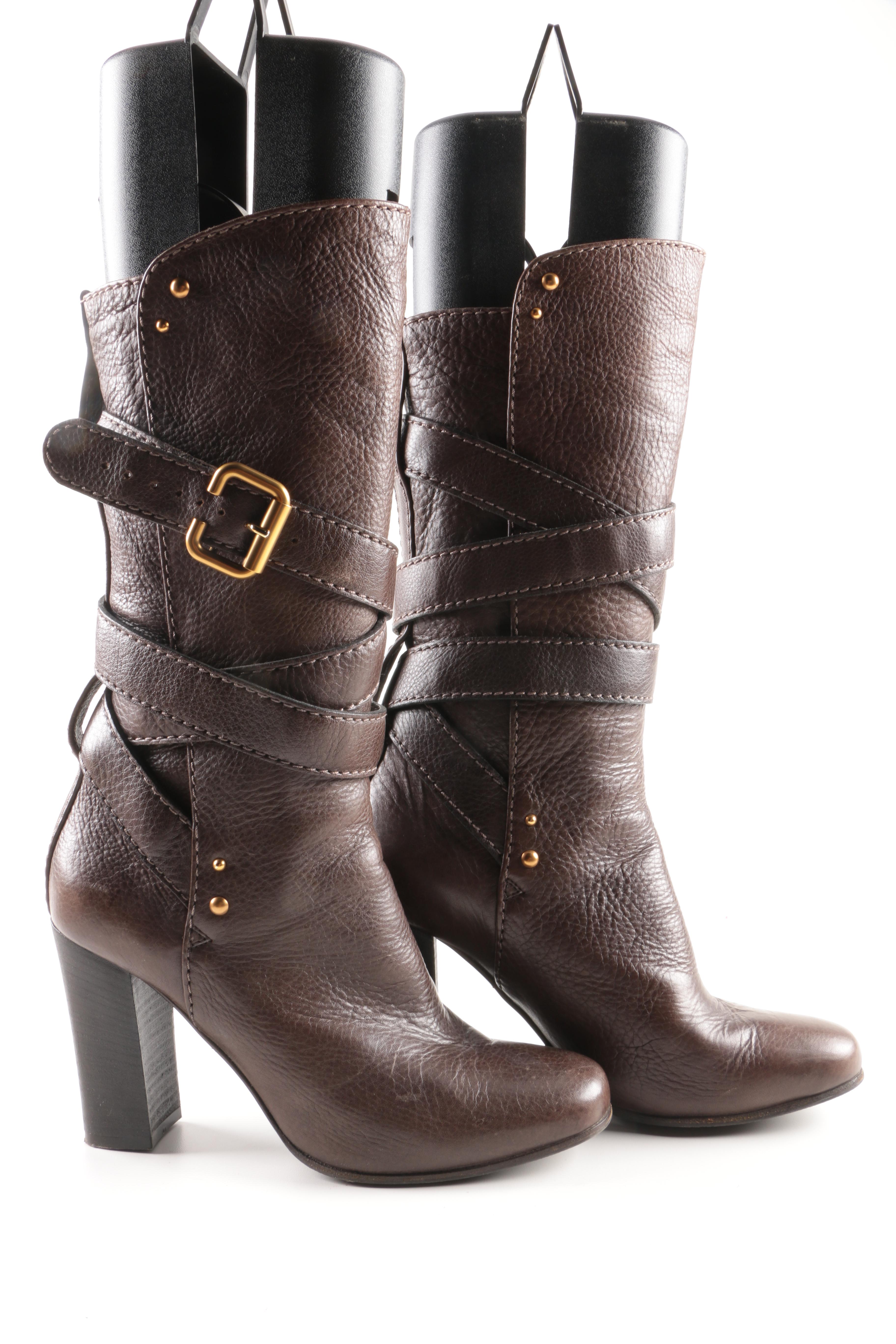 Chloé Brown Italian Leather Boots