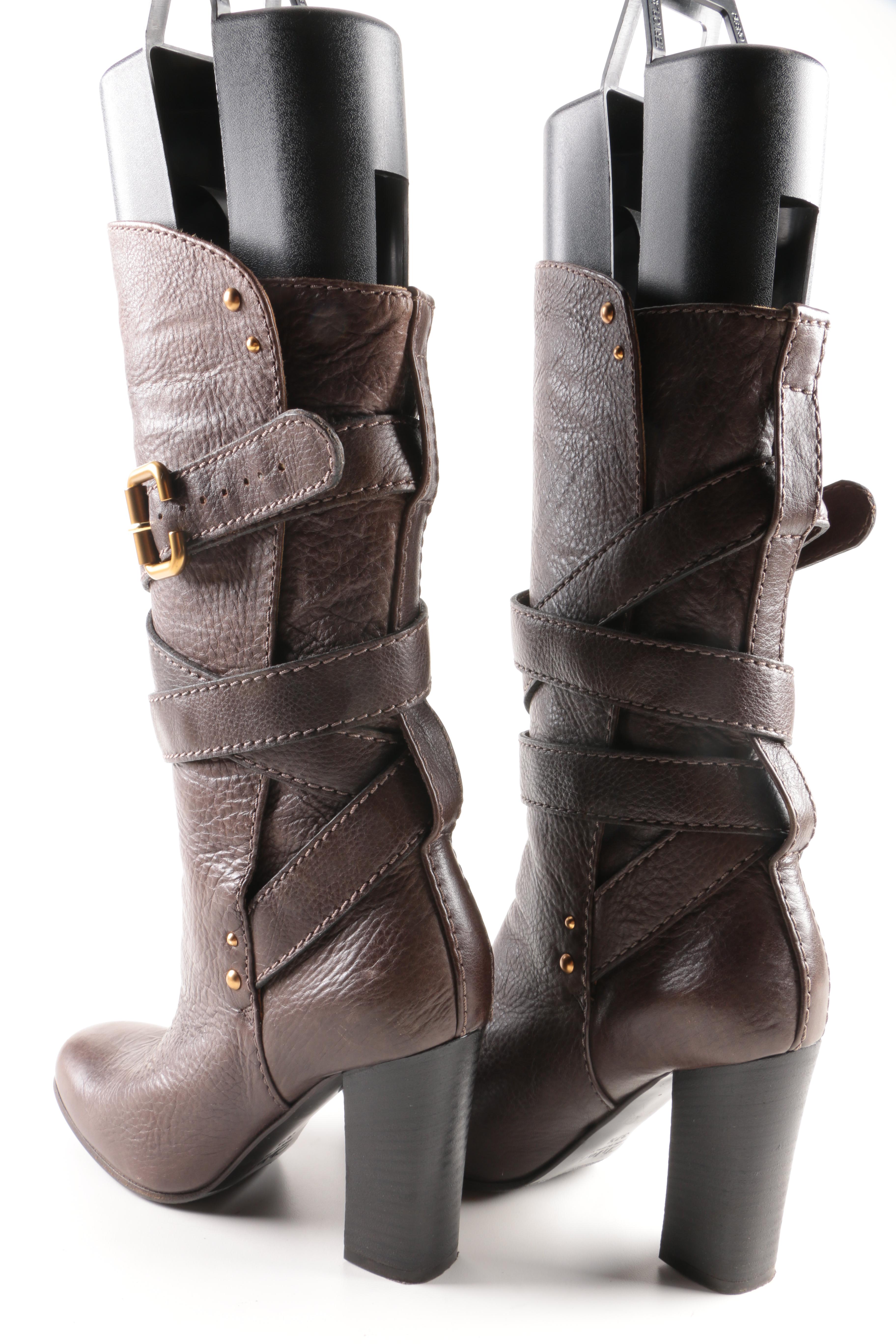 Chloé Brown Italian Leather Boots