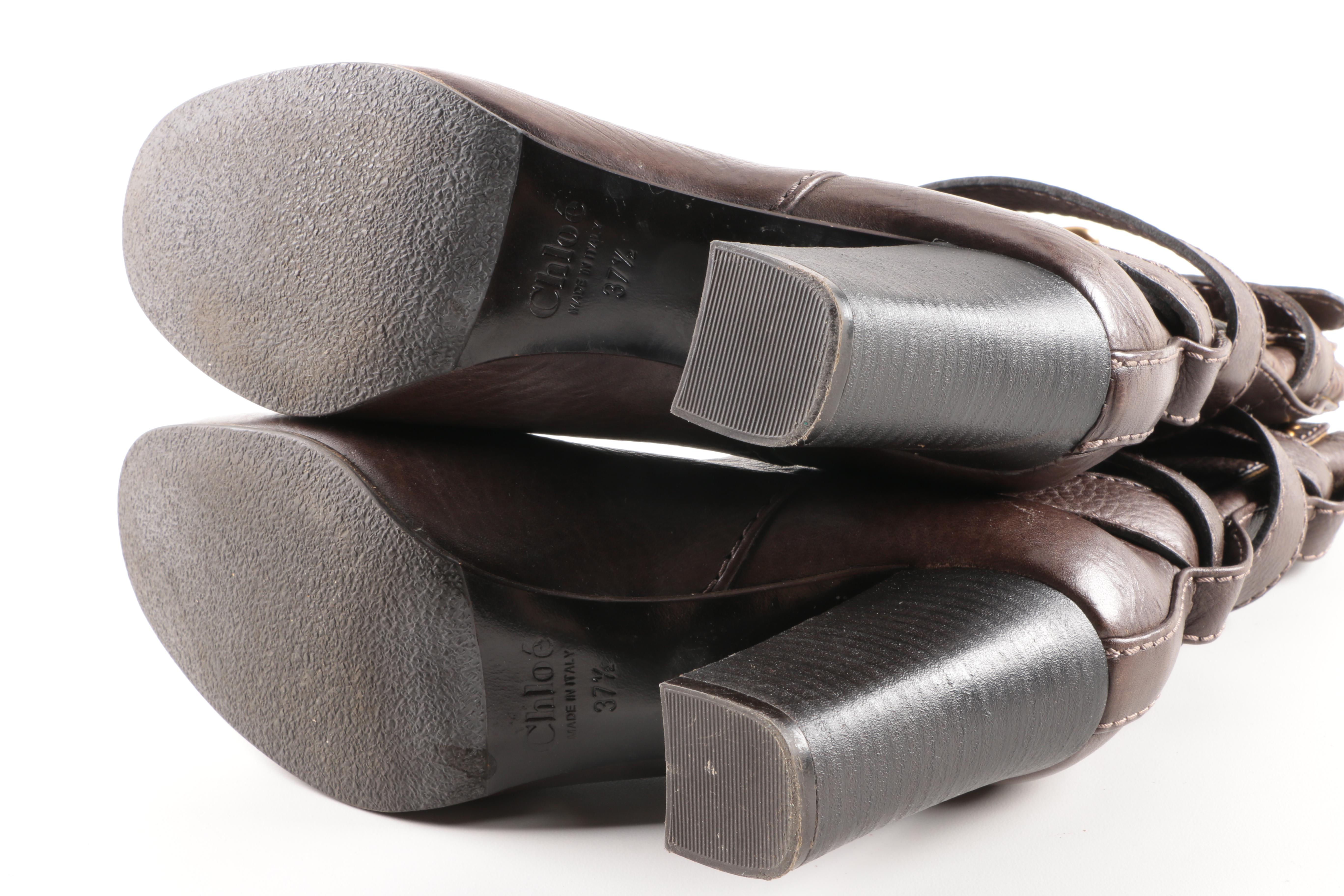 Chloé Brown Italian Leather Boots