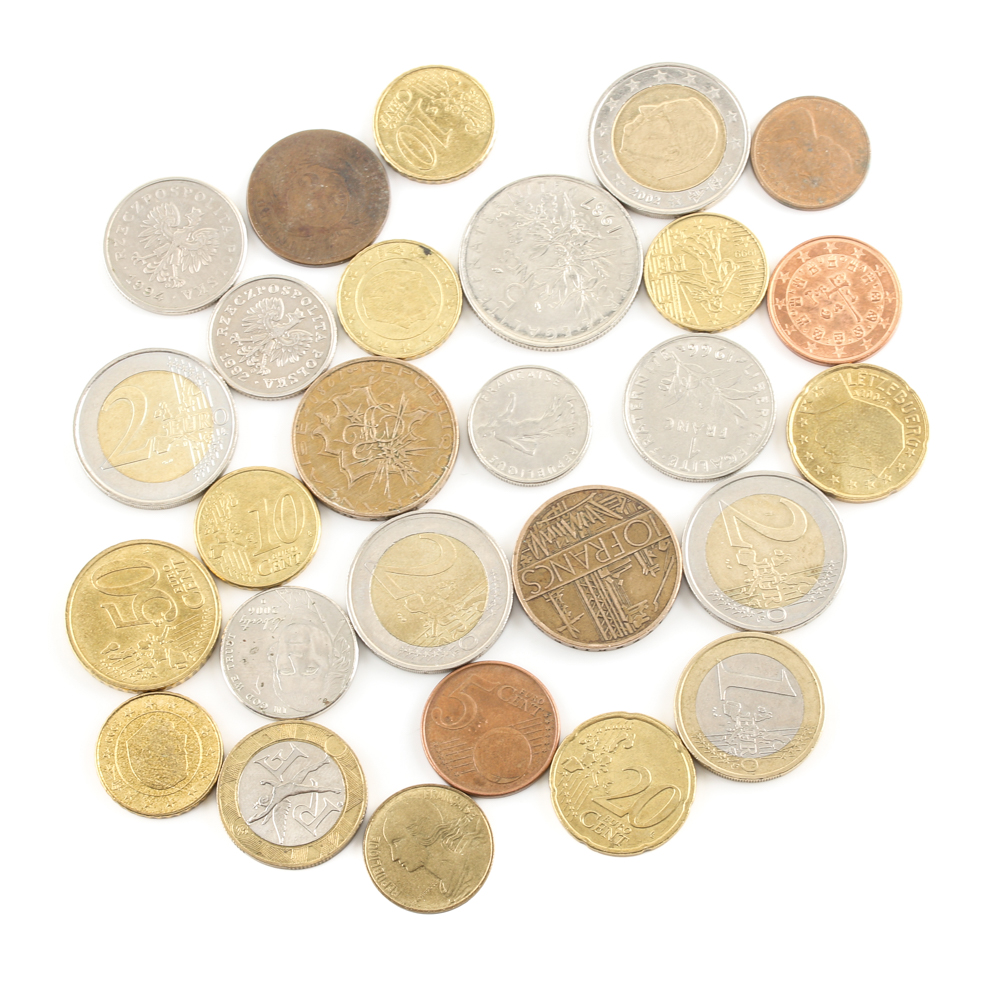 Twenty-Seven Foreign and U.S. Coins