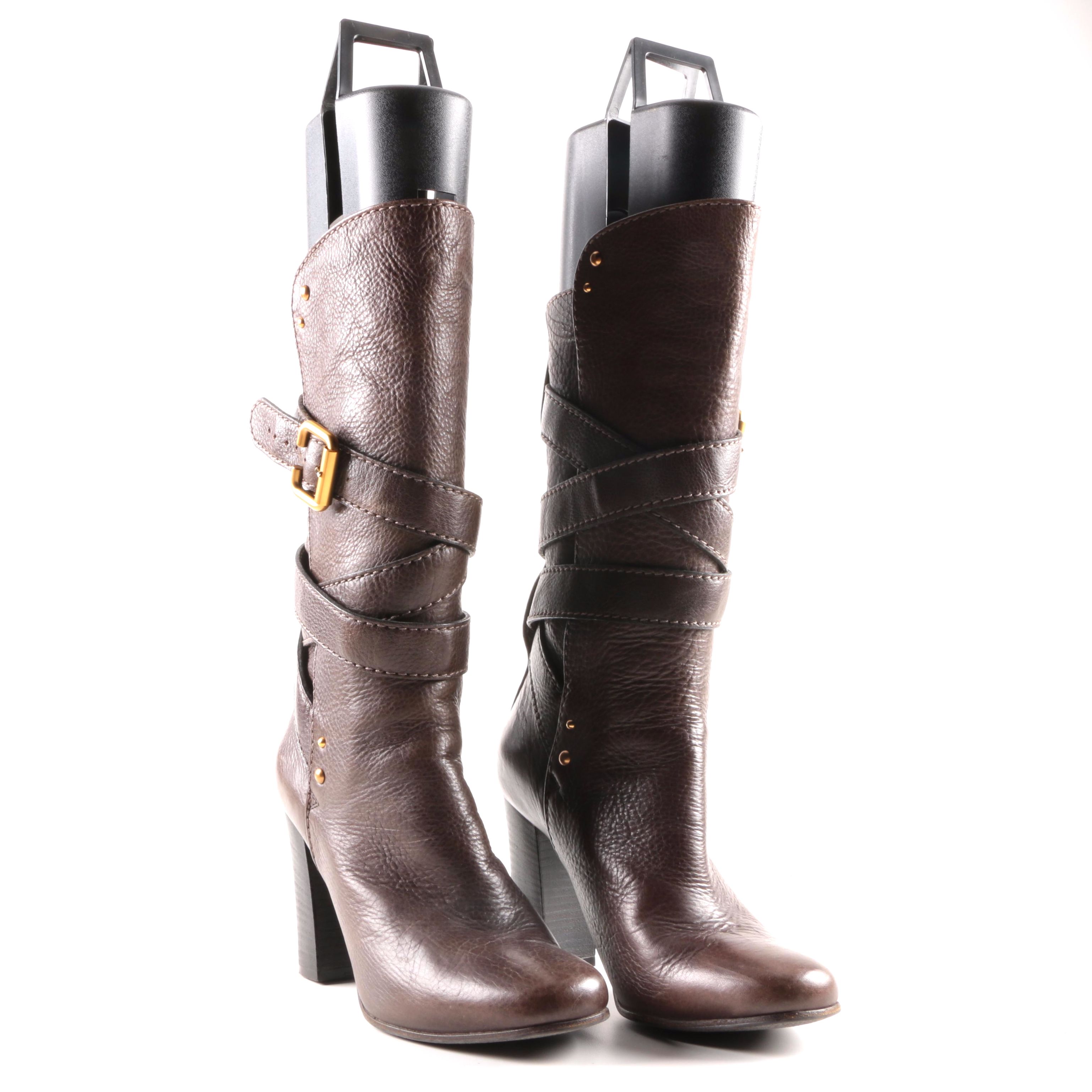 Chloé Brown Italian Leather Boots