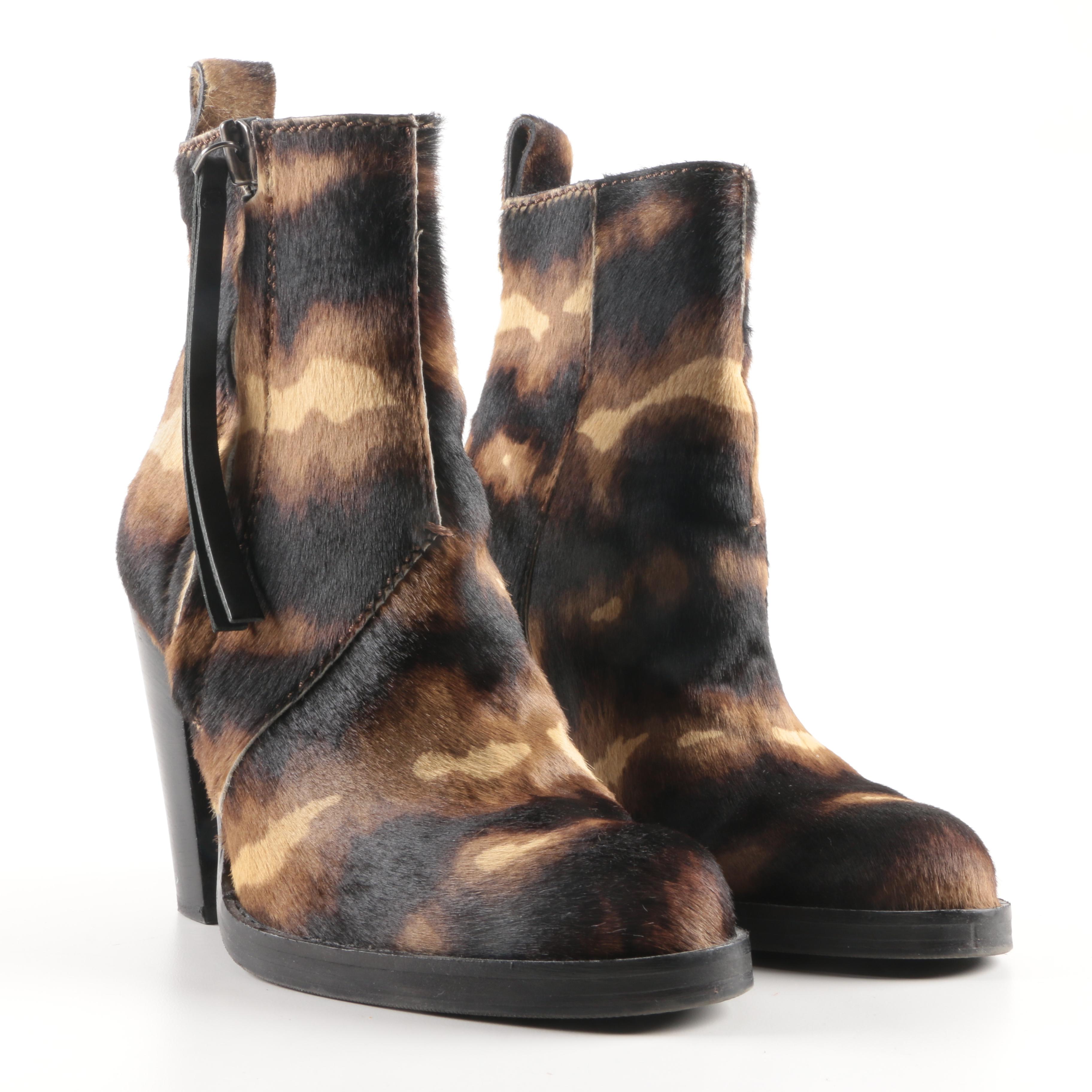 Acne Brown Camouflage  Calf Hair Boots