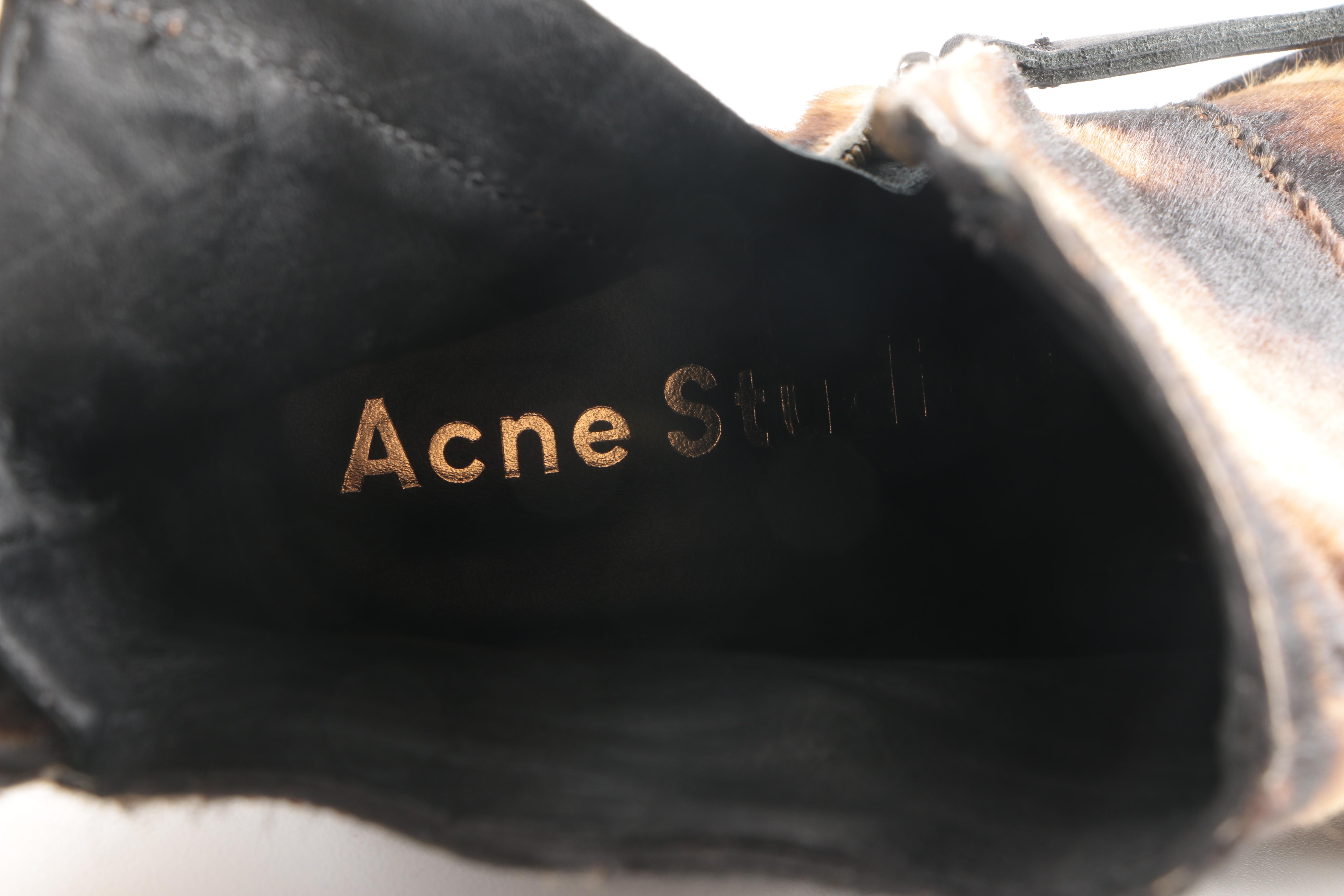 Acne Brown Camouflage  Calf Hair Boots