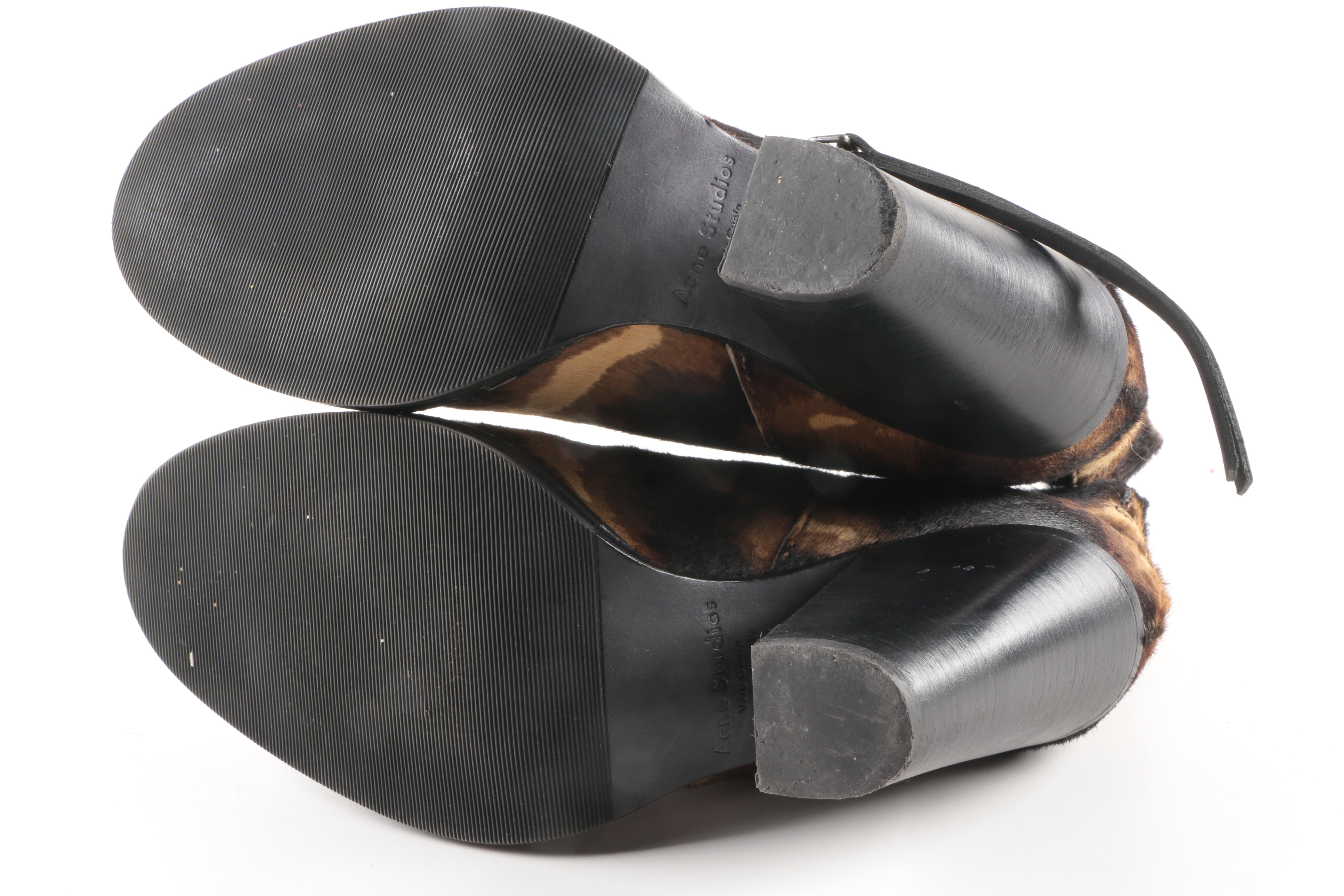 Acne Brown Camouflage  Calf Hair Boots