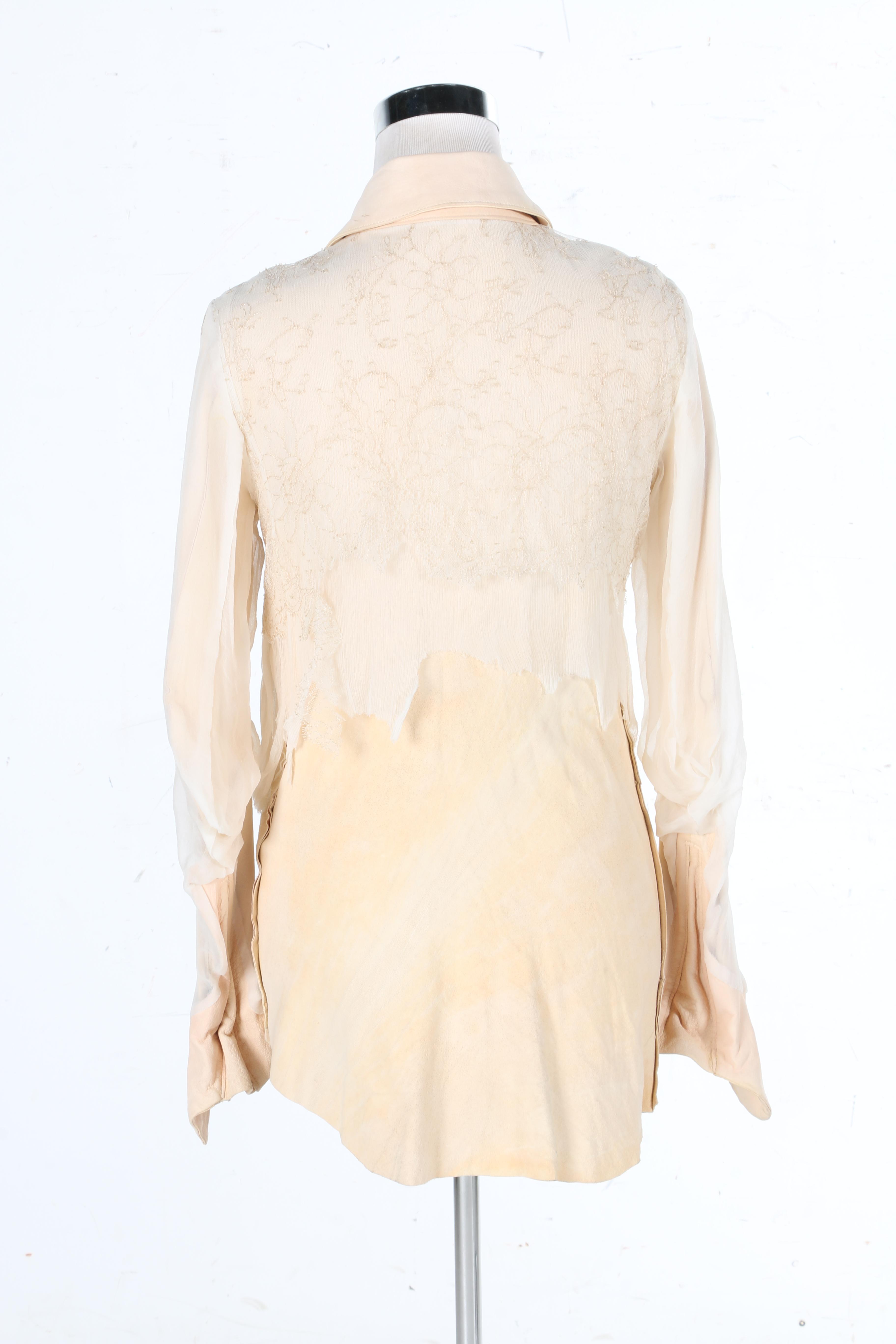 Dusty Rose Leather and Lace Reversible Jacket